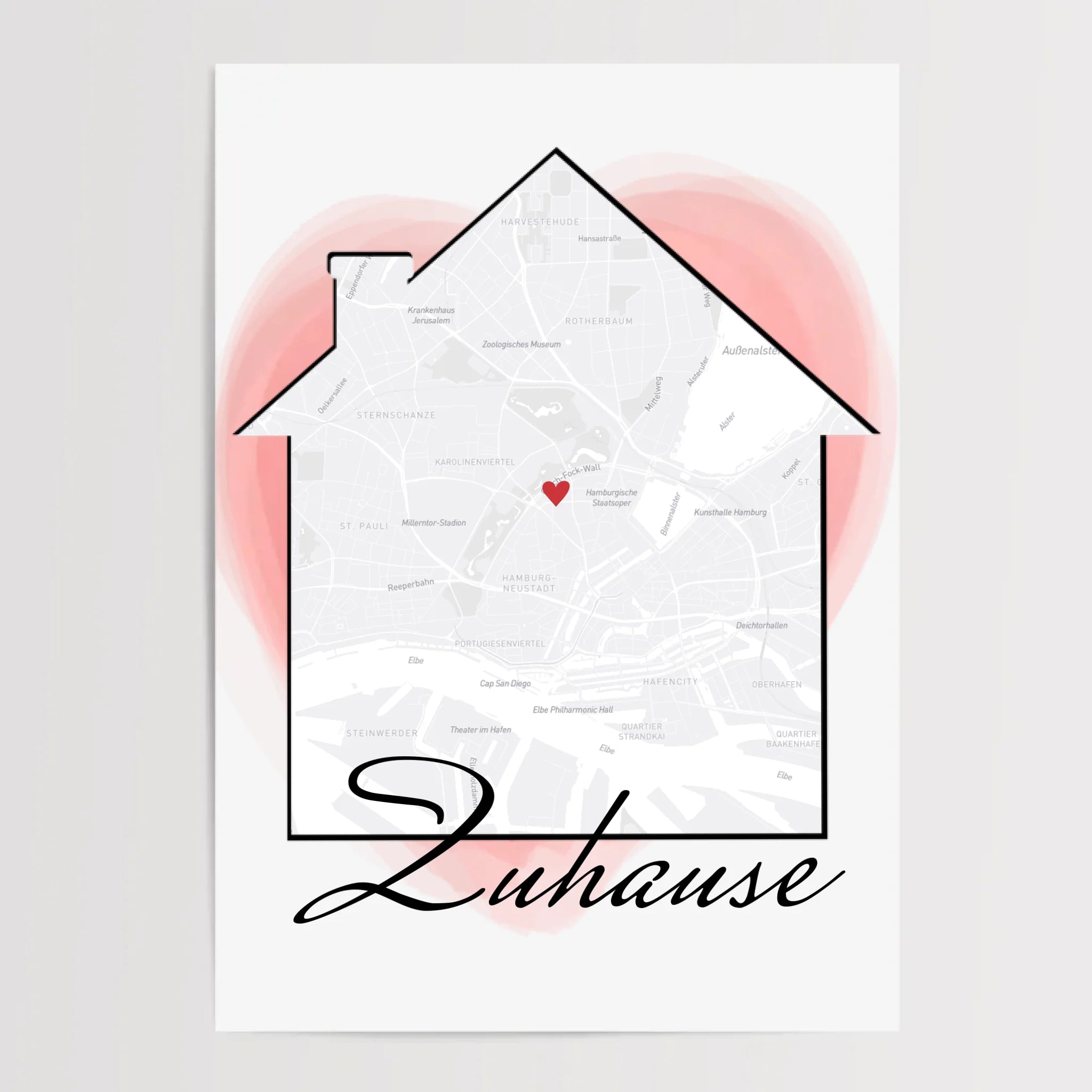 Einzugsgeschenk Koordinatenposter Stadtkarte personalisiert - Cantty