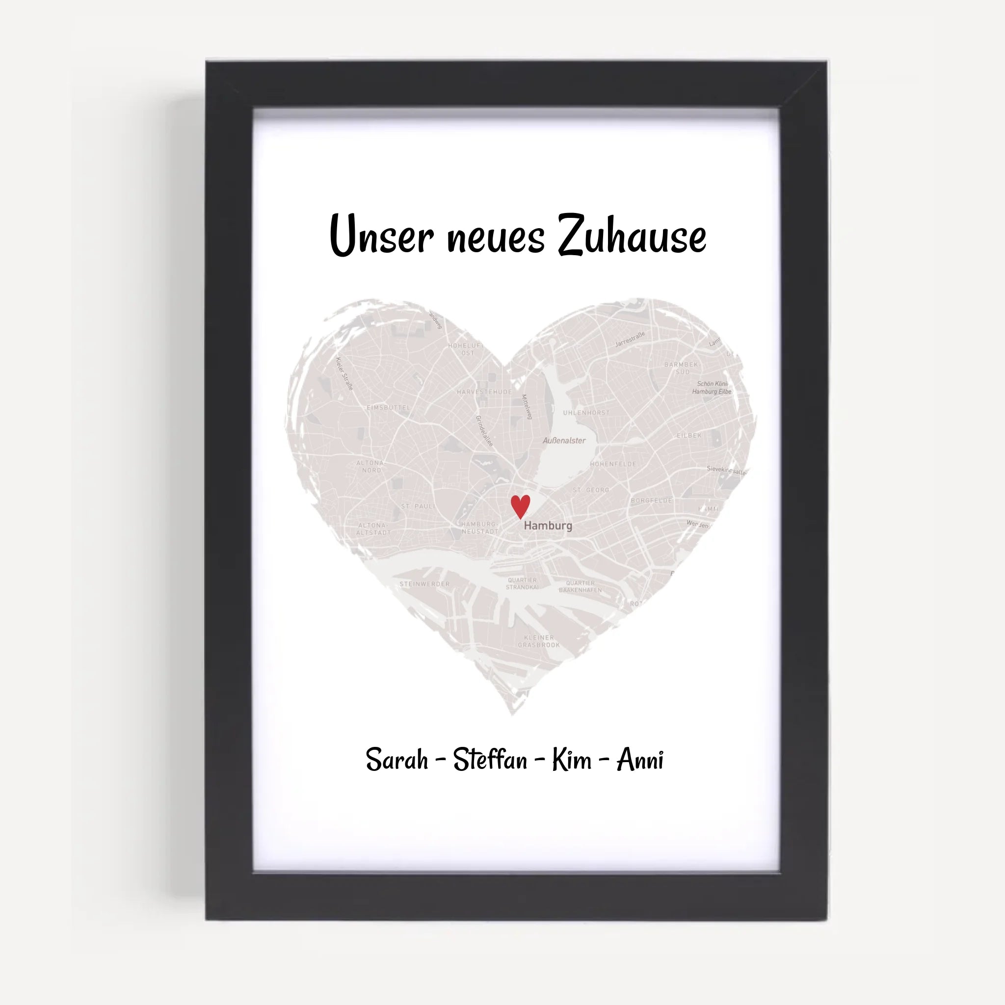Familie Einzugsgeschenk Poster Stadtkarte personalisiert - Cantty