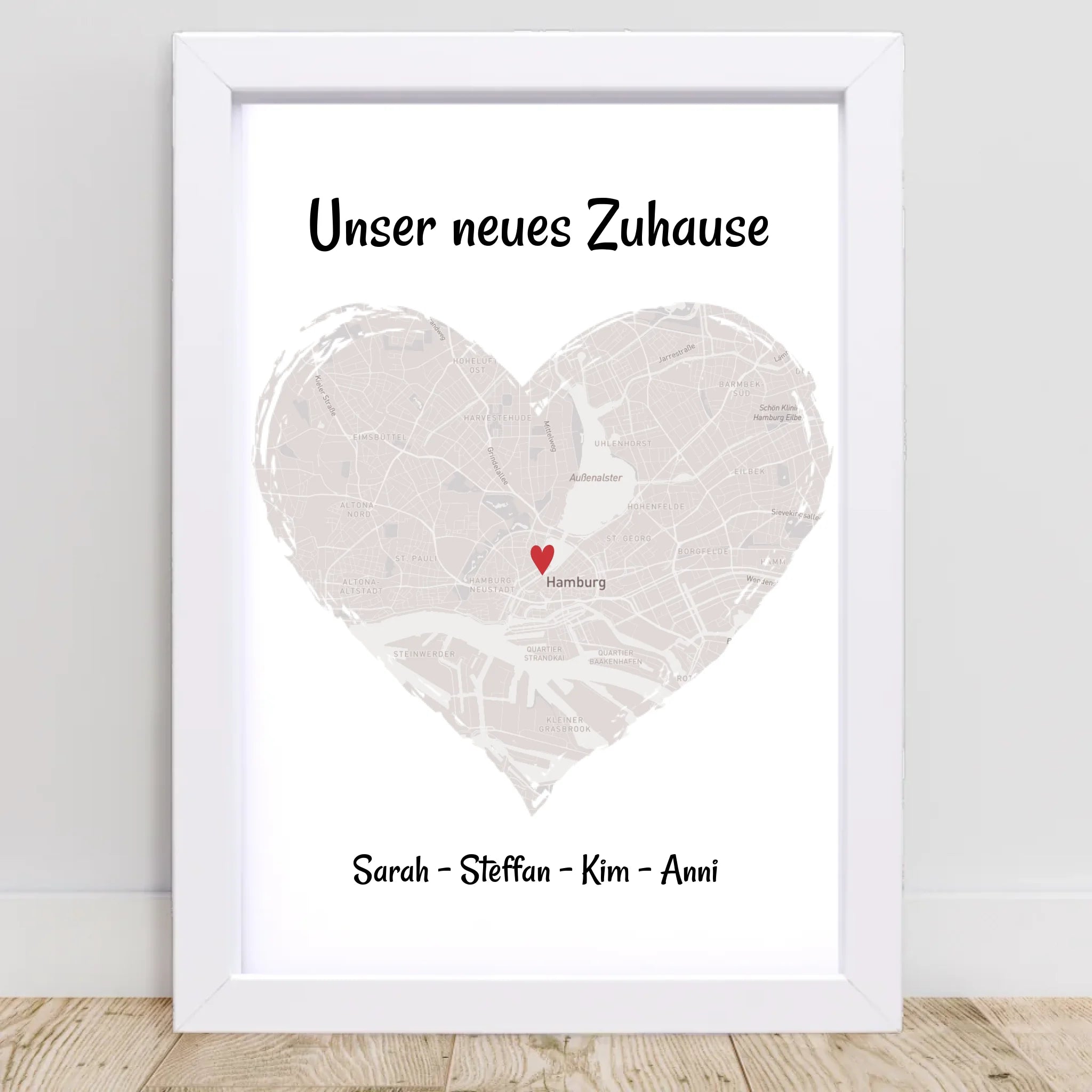 Familie Einzugsgeschenk Poster Stadtkarte personalisiert - Cantty