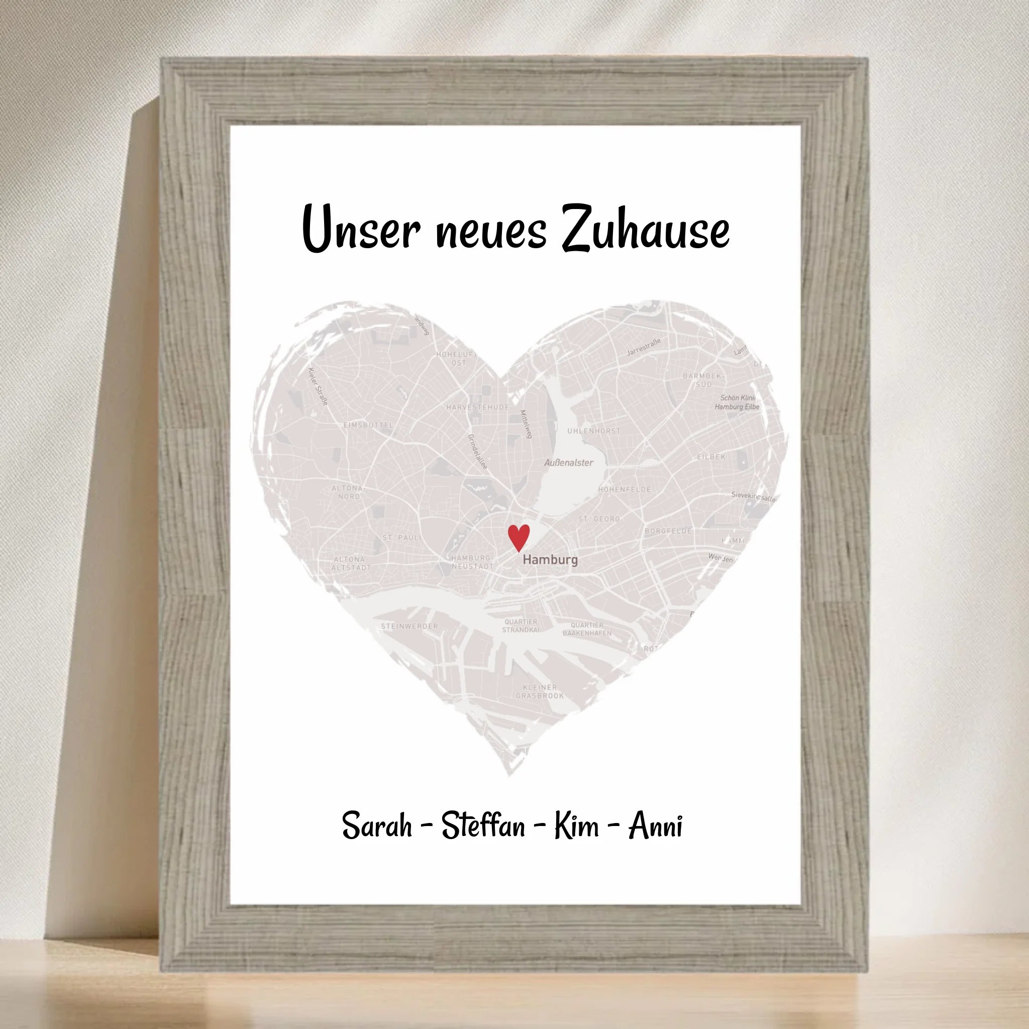 Familie Einzugsgeschenk Poster Stadtkarte personalisiert - Cantty