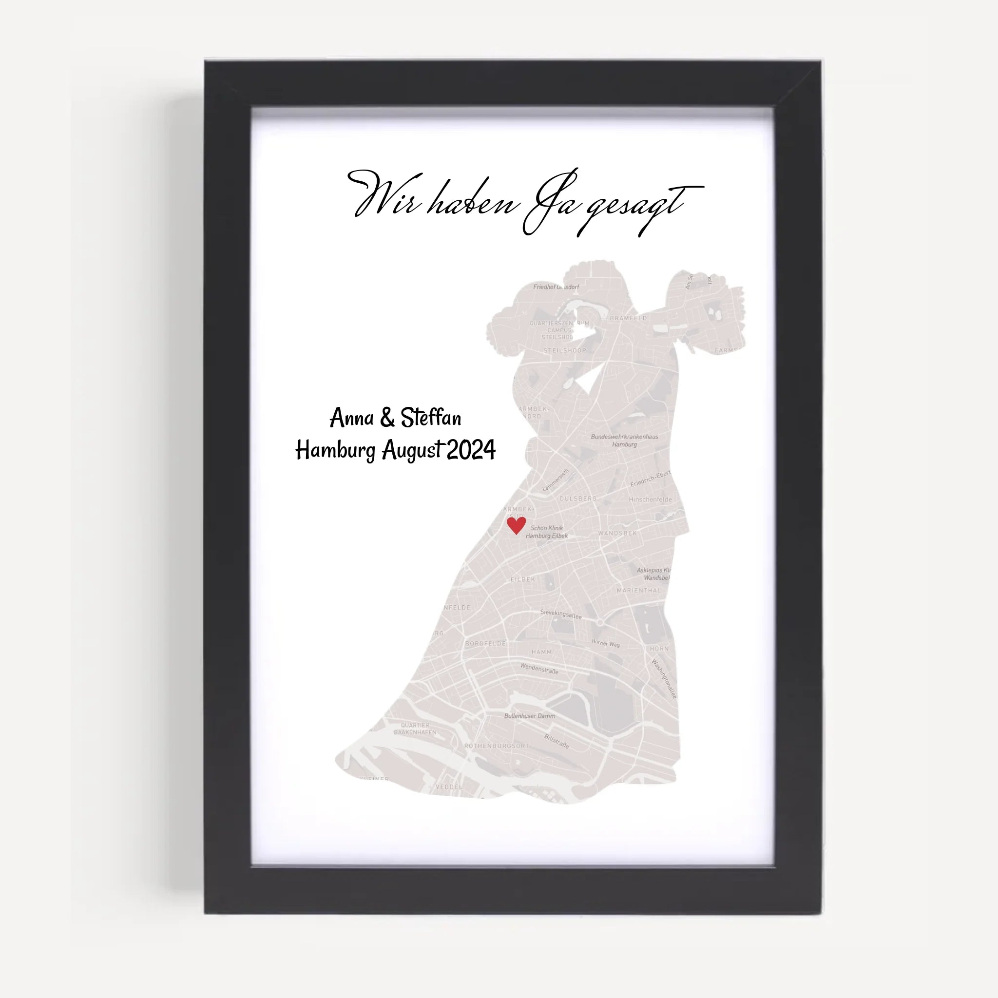 Hochzeitsgeschenk personalisiert Poster Hochzeit Geschenk für das Brautpaar Stadtkarte - Cantty