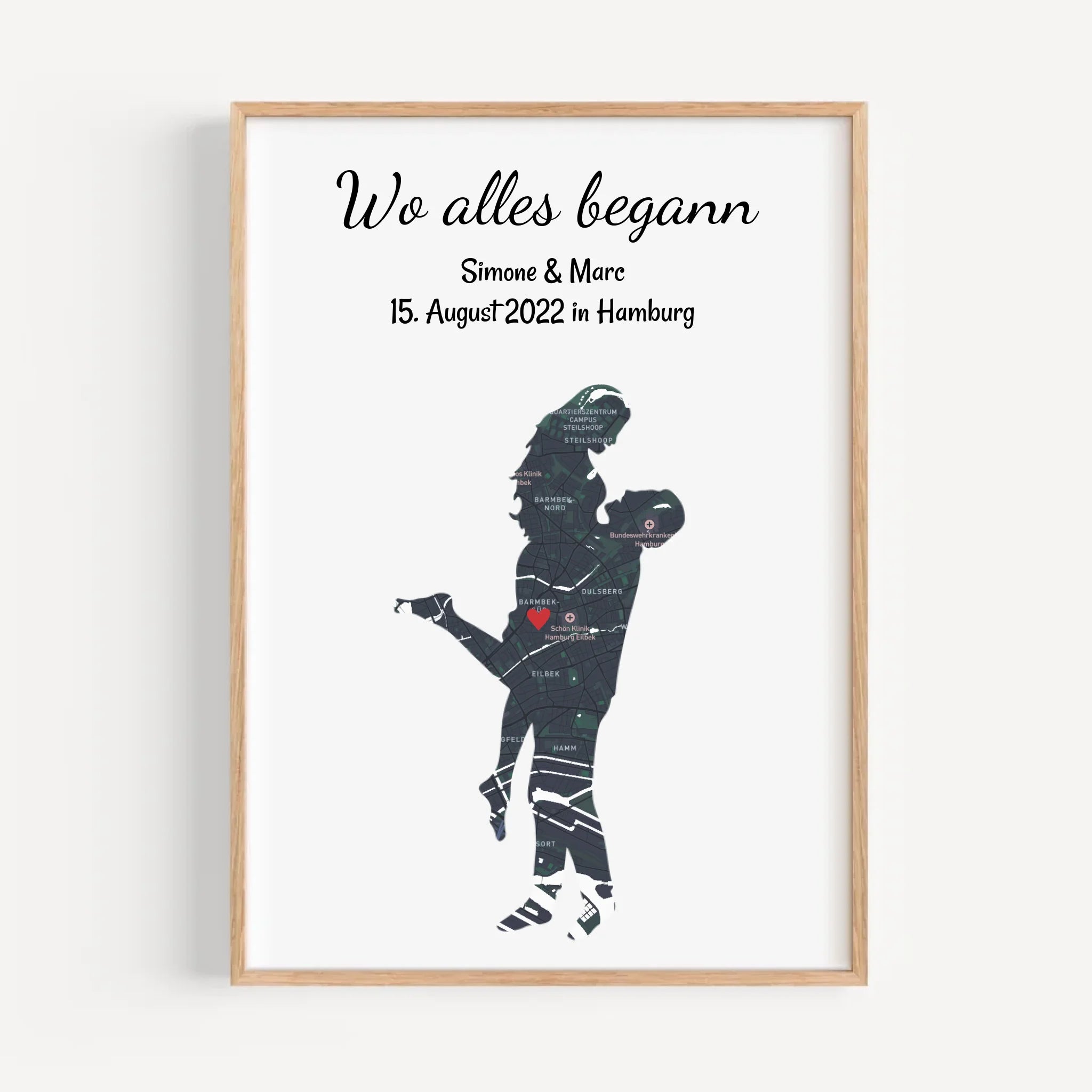 Jahrestag Straßenkarte Poster Geschenk Wo alles begann Koordinaten Bild personalisiert - Cantty