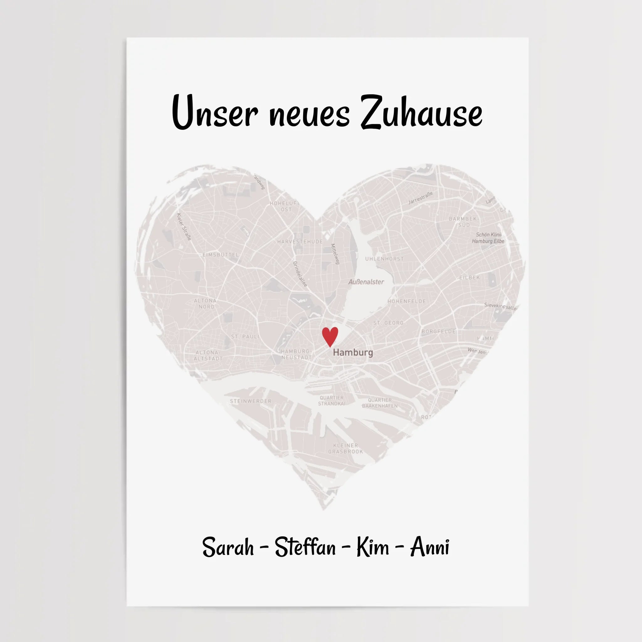 Familie Einzugsgeschenk Poster Stadtkarte personalisiert - Cantty