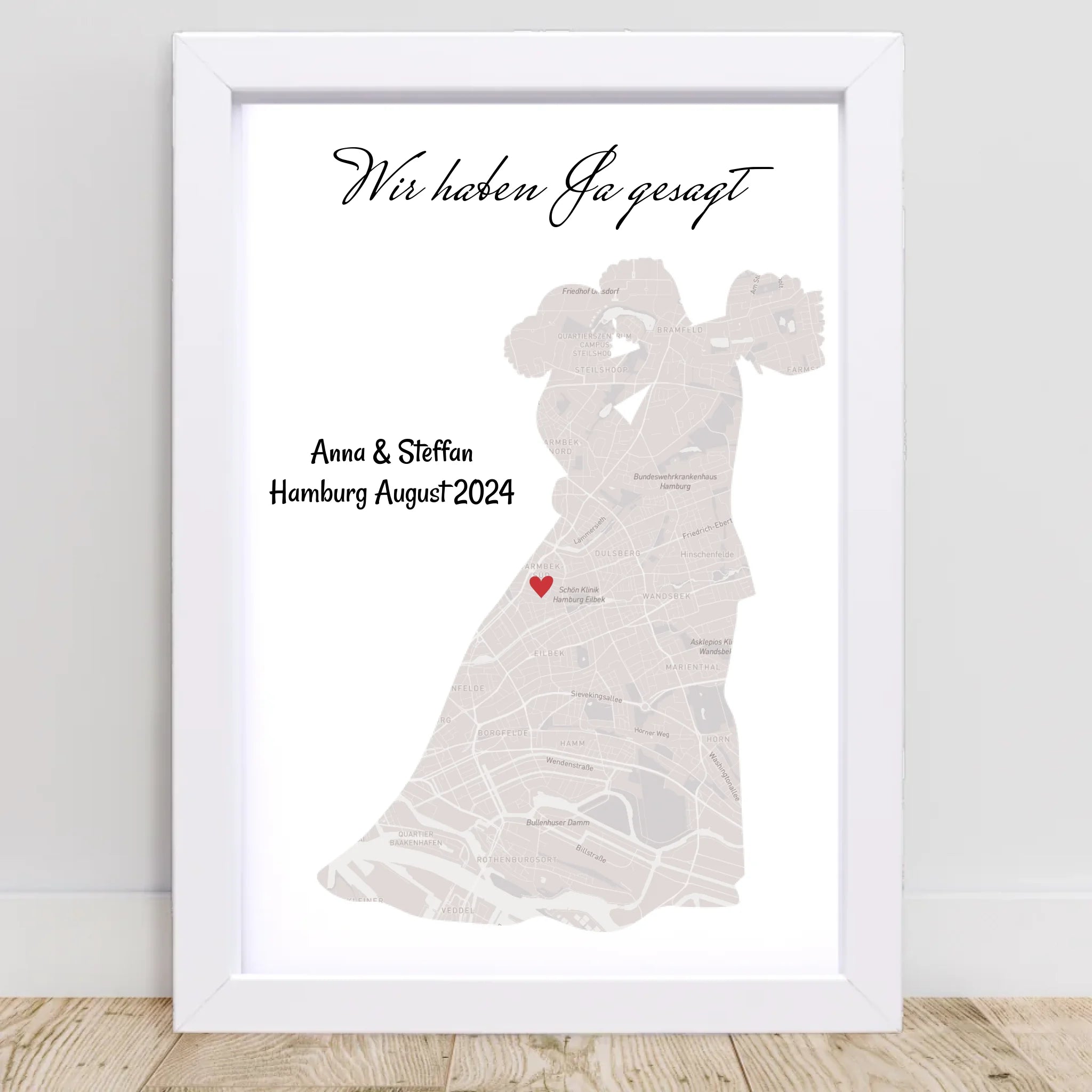 Hochzeitsgeschenk personalisiert Poster Hochzeit Geschenk für das Brautpaar Stadtkarte - Cantty