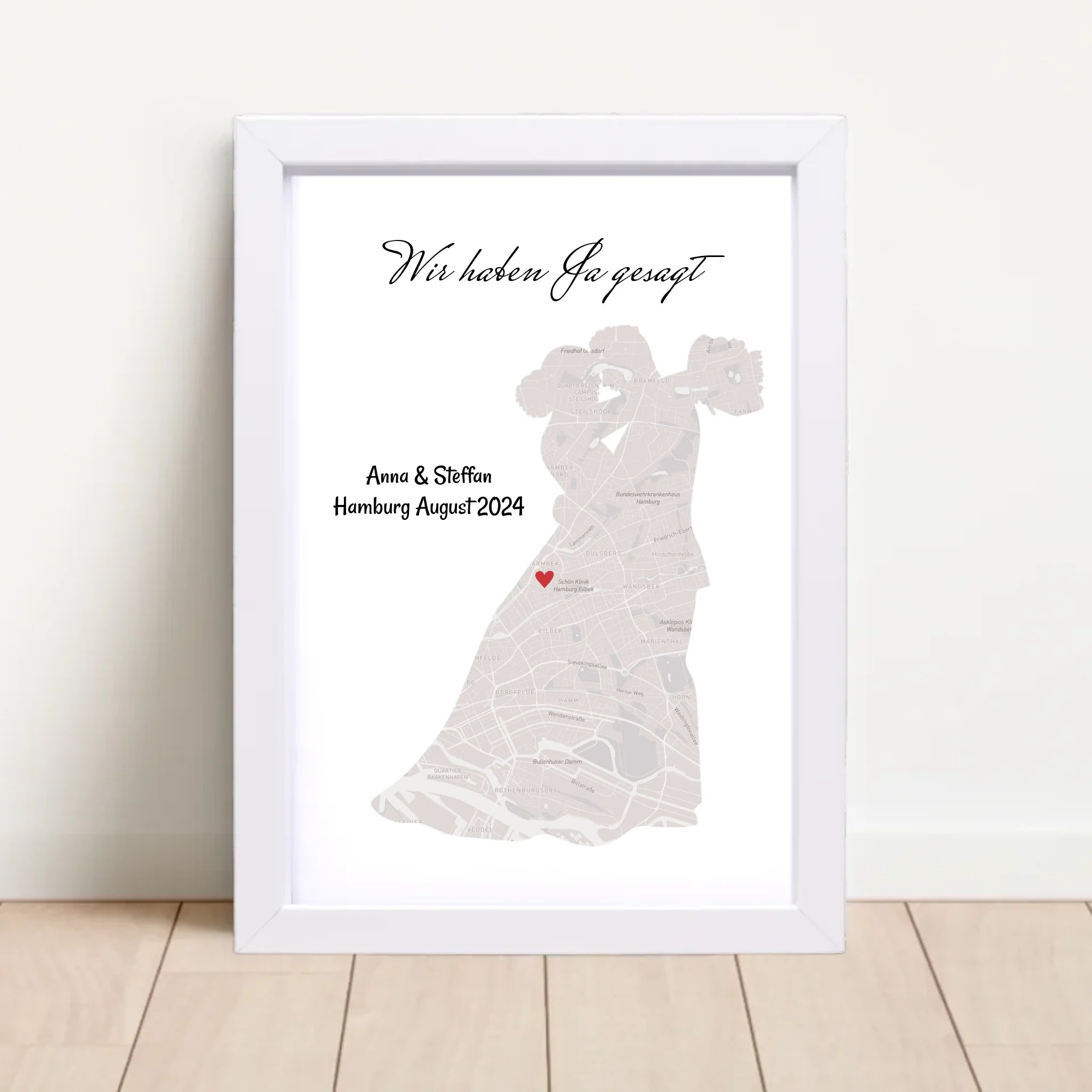 Hochzeitsgeschenk personalisiert Poster Hochzeit Geschenk für das Brautpaar Stadtkarte - Cantty