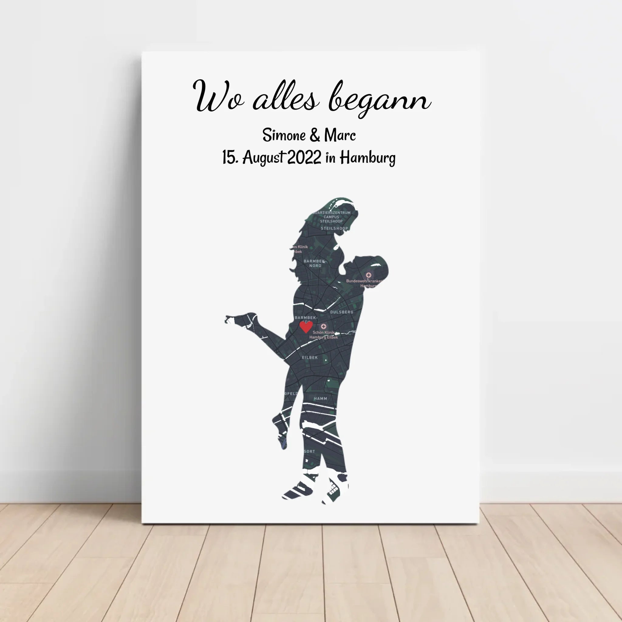 Jahrestag Straßenkarte Poster Geschenk Wo alles begann Koordinaten Bild personalisiert - Cantty