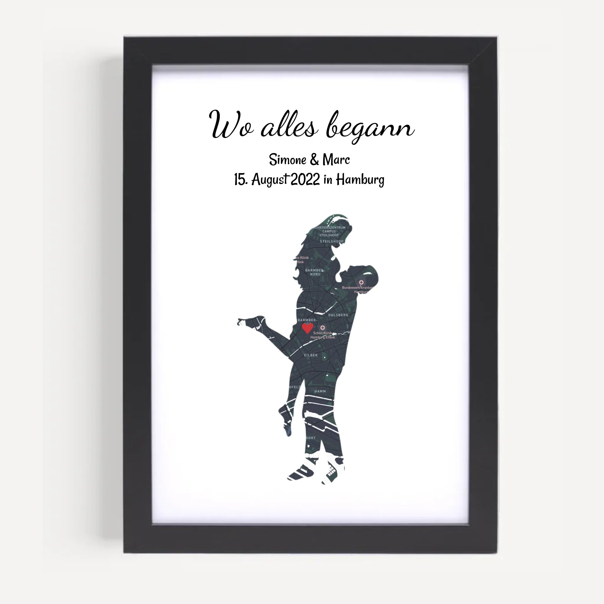 Jahrestag Straßenkarte Poster Geschenk Wo alles begann Koordinaten Bild personalisiert - Cantty