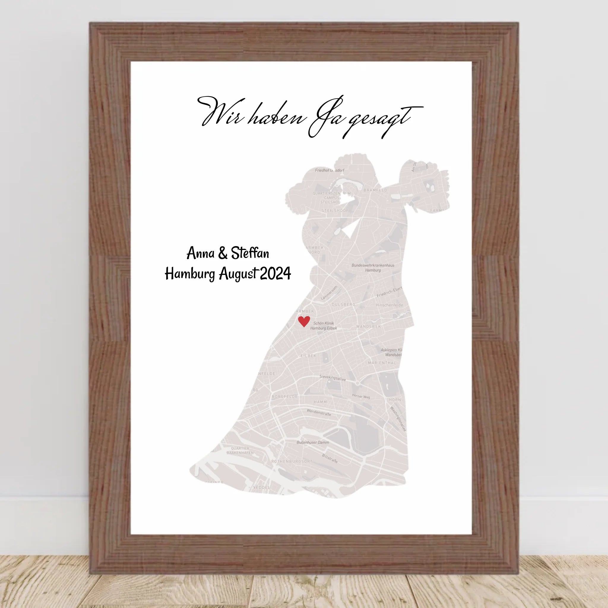 Hochzeitsgeschenk personalisiert Poster Hochzeit Geschenk für das Brautpaar Stadtkarte - Cantty