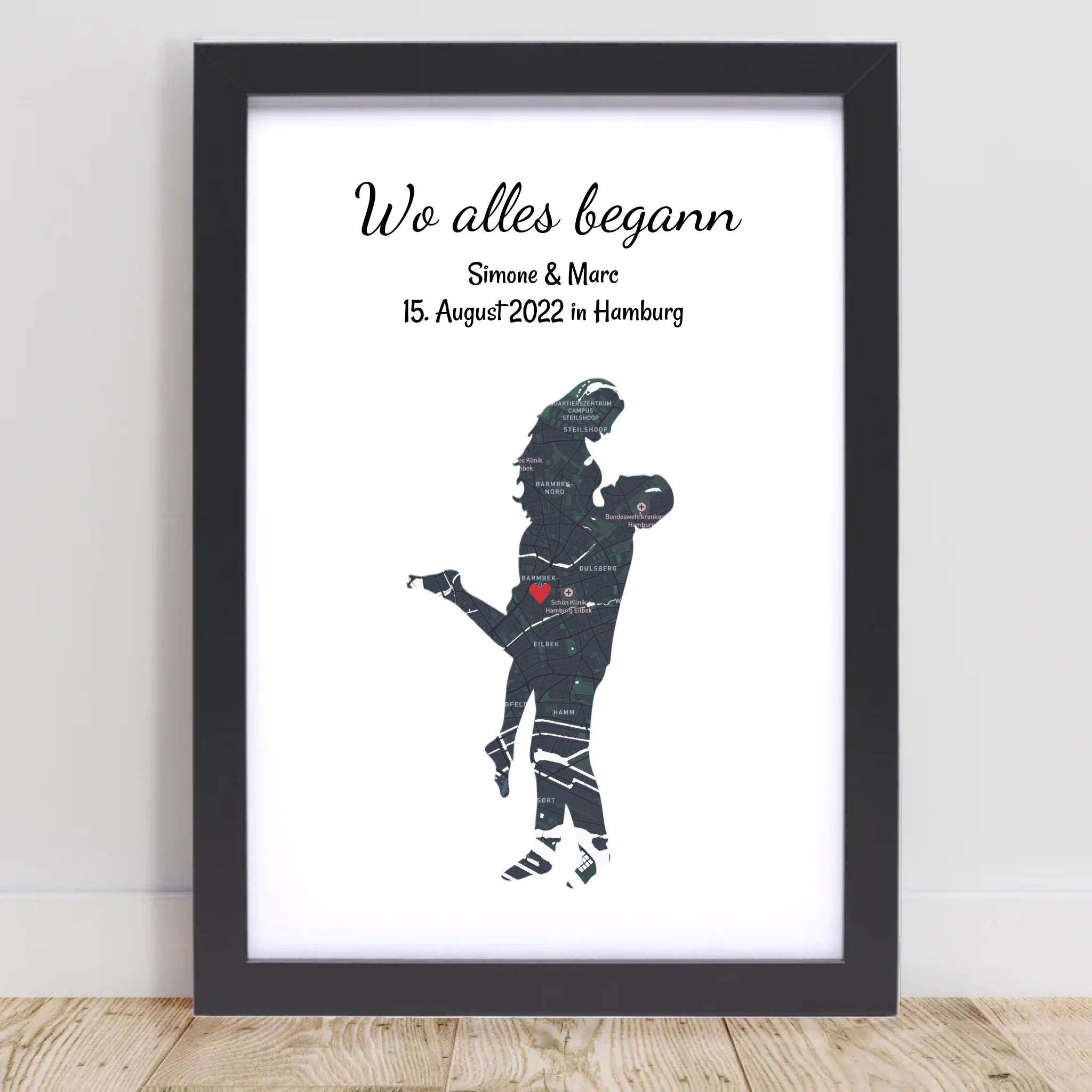 Jahrestag Straßenkarte Poster Geschenk Wo alles begann Koordinaten Bild personalisiert - Cantty