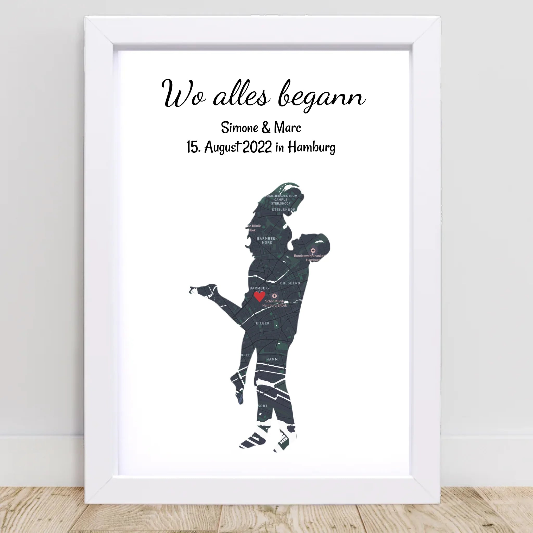 Jahrestag Straßenkarte Poster Geschenk Wo alles begann Koordinaten Bild personalisiert - Cantty