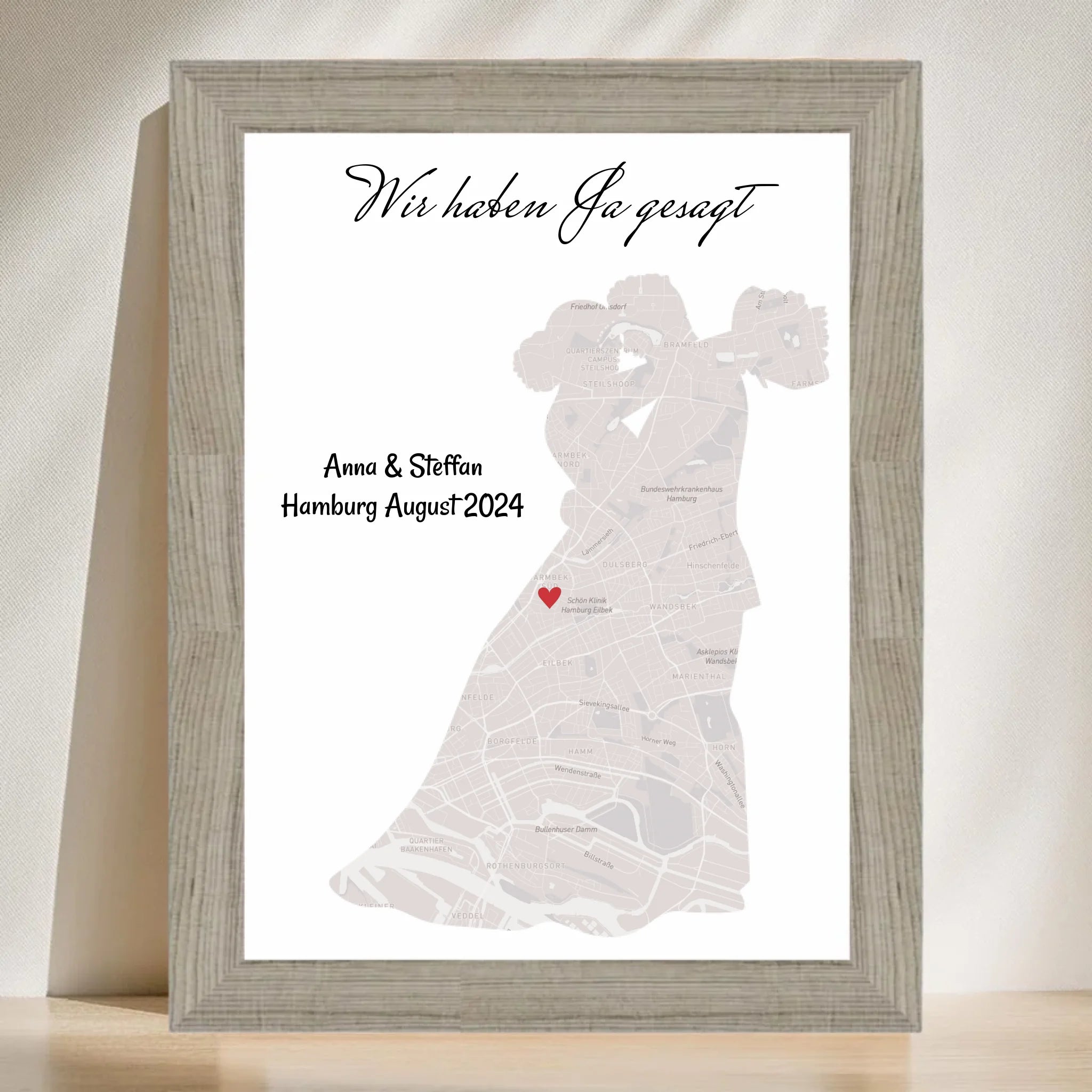 Hochzeitsgeschenk personalisiert Poster Hochzeit Geschenk für das Brautpaar Stadtkarte - Cantty