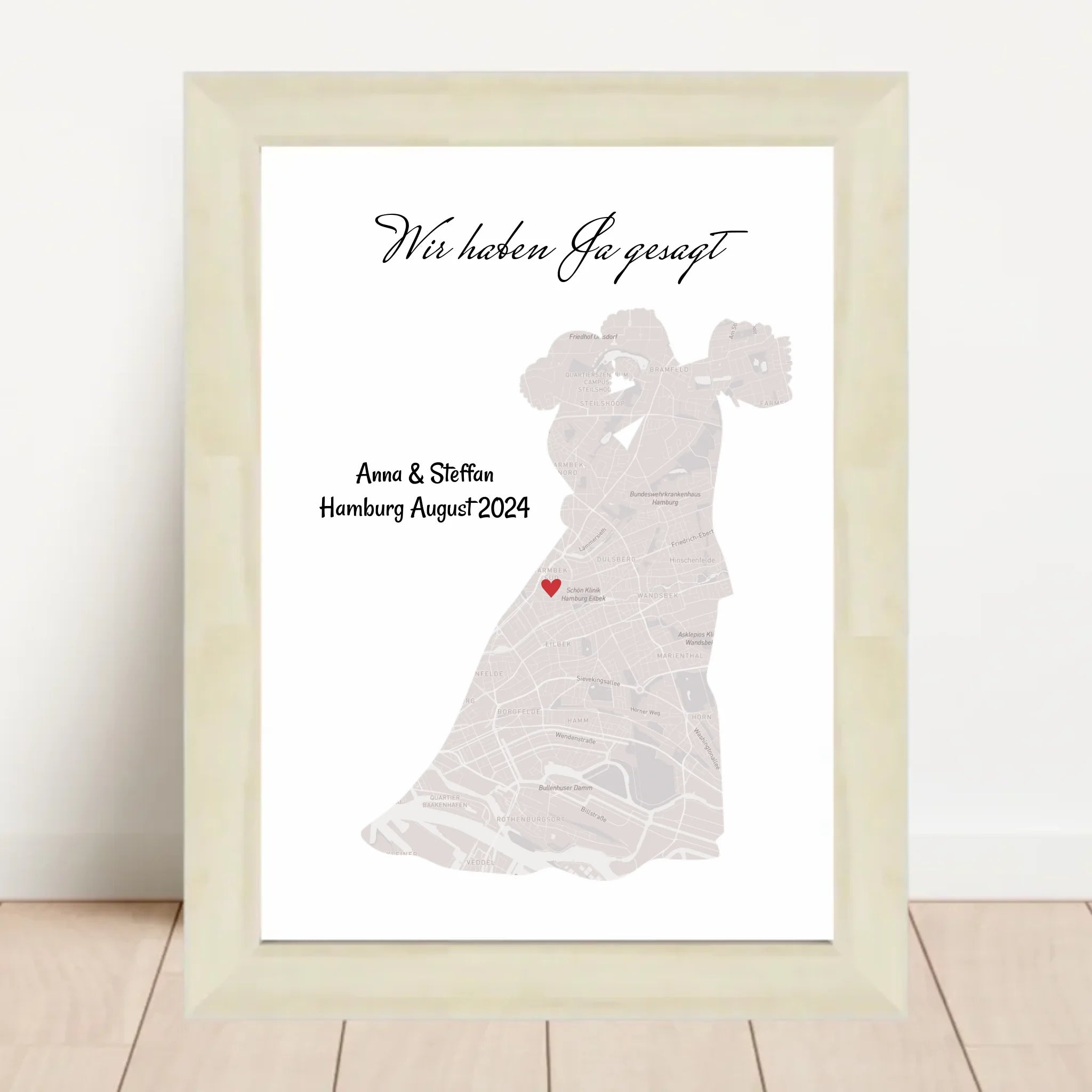 Hochzeitsgeschenk personalisiert Poster Hochzeit Geschenk für das Brautpaar Stadtkarte - Cantty