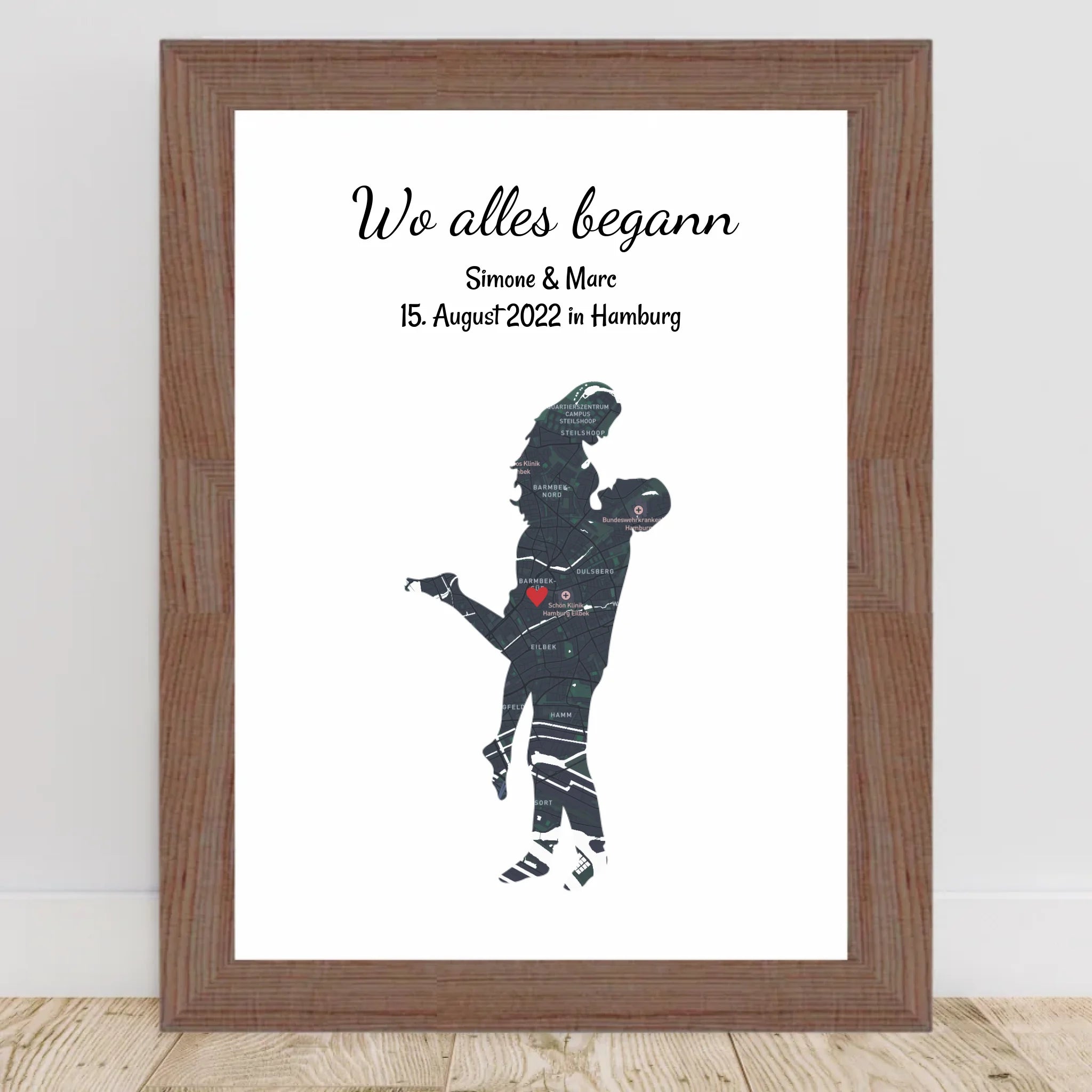 Jahrestag Straßenkarte Poster Geschenk Wo alles begann Koordinaten Bild personalisiert - Cantty