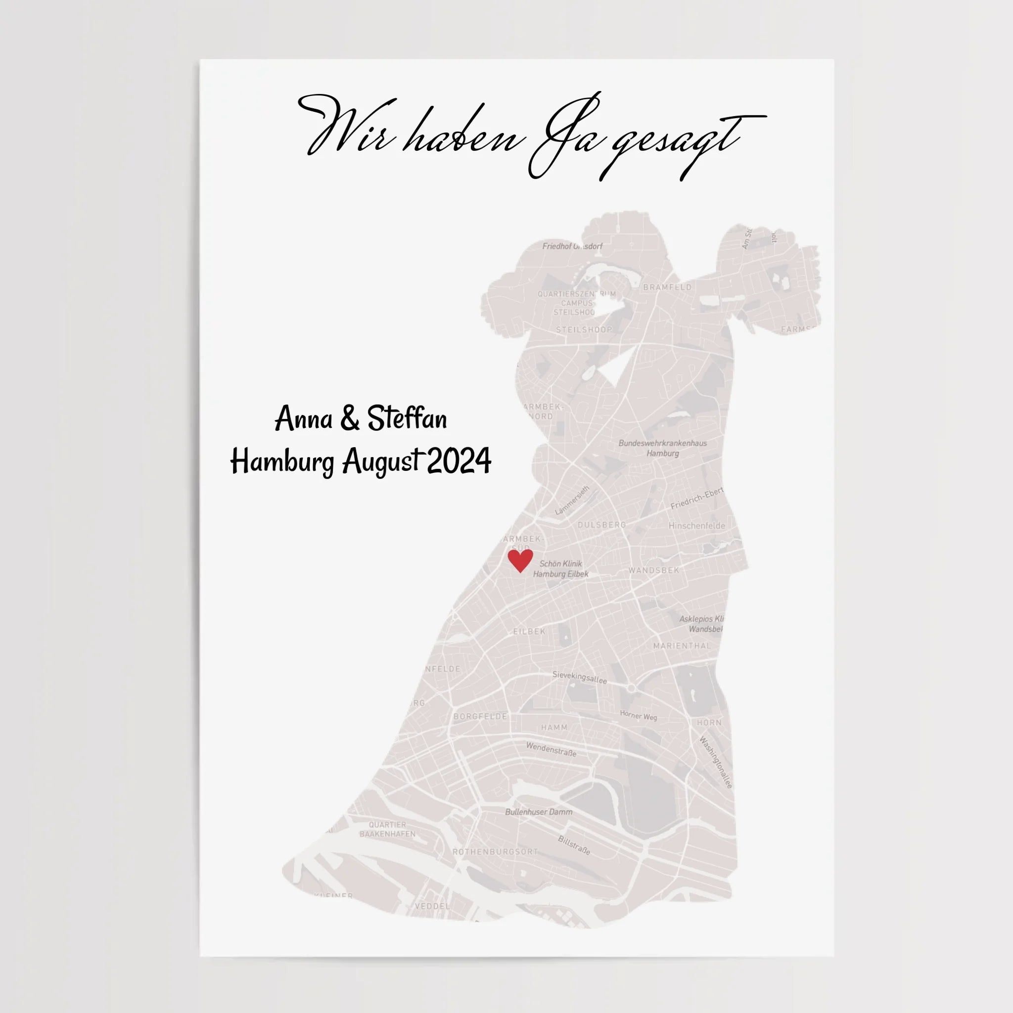 Hochzeitsgeschenk personalisiert Poster Hochzeit Geschenk für das Brautpaar Stadtkarte - Cantty