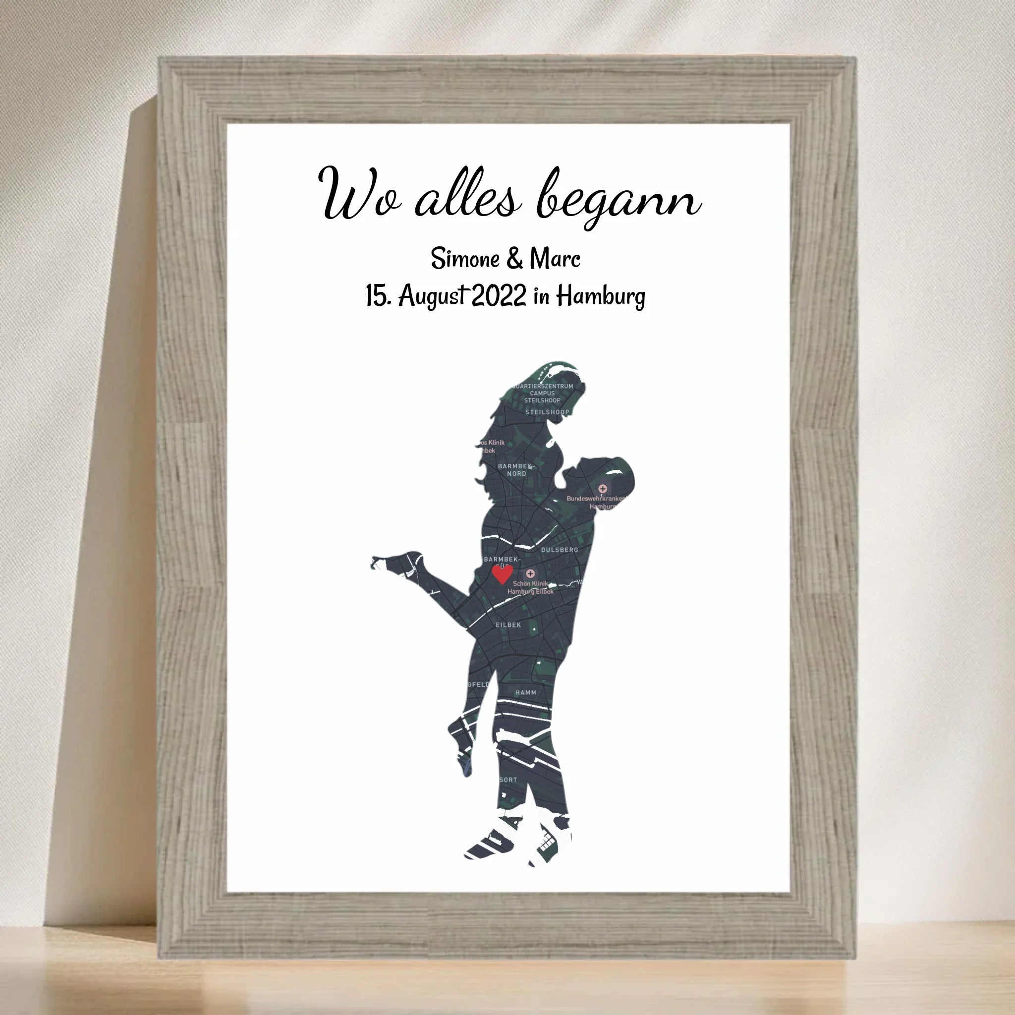 Jahrestag Straßenkarte Poster Geschenk Wo alles begann Koordinaten Bild personalisiert - Cantty