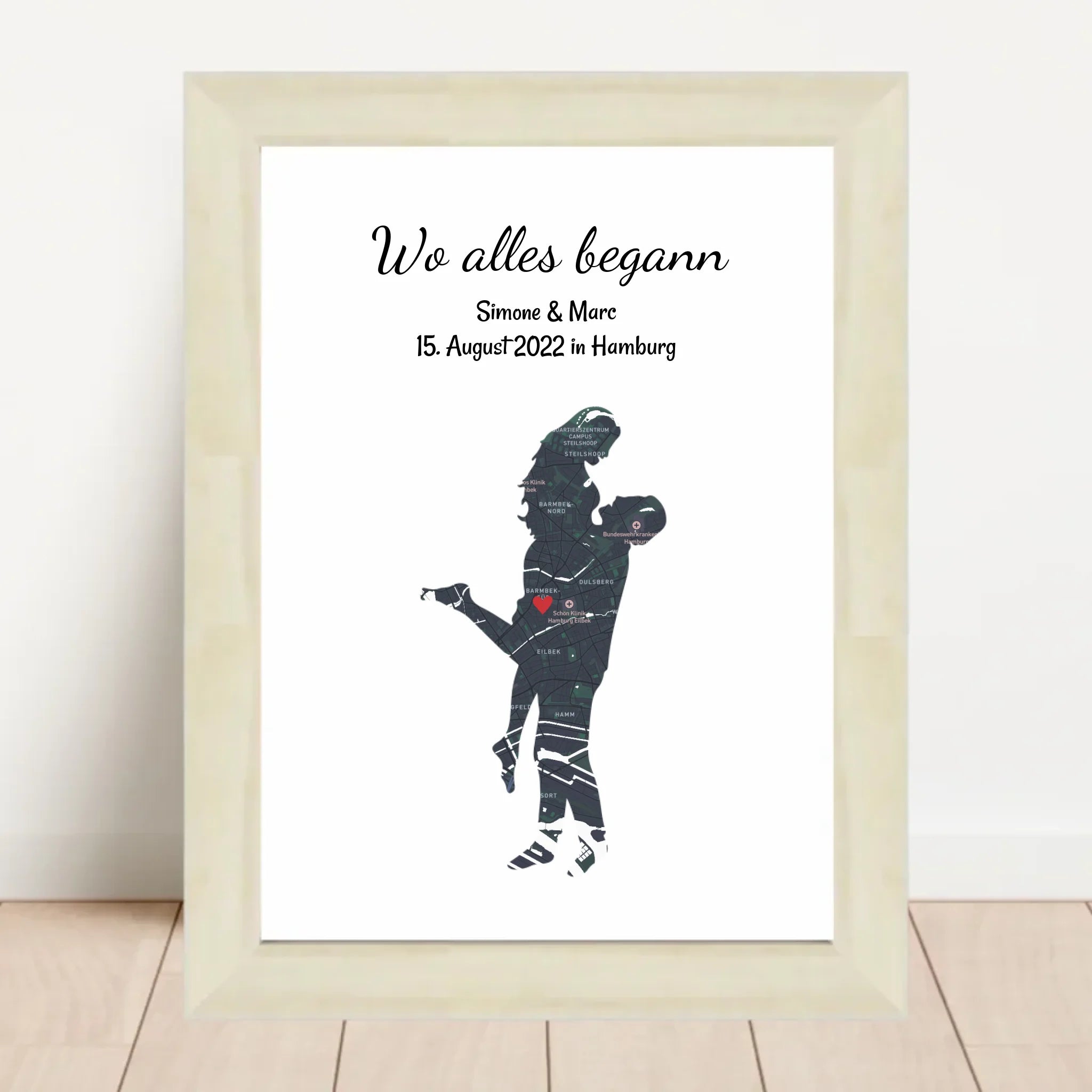 Jahrestag Straßenkarte Poster Geschenk Wo alles begann Koordinaten Bild personalisiert - Cantty