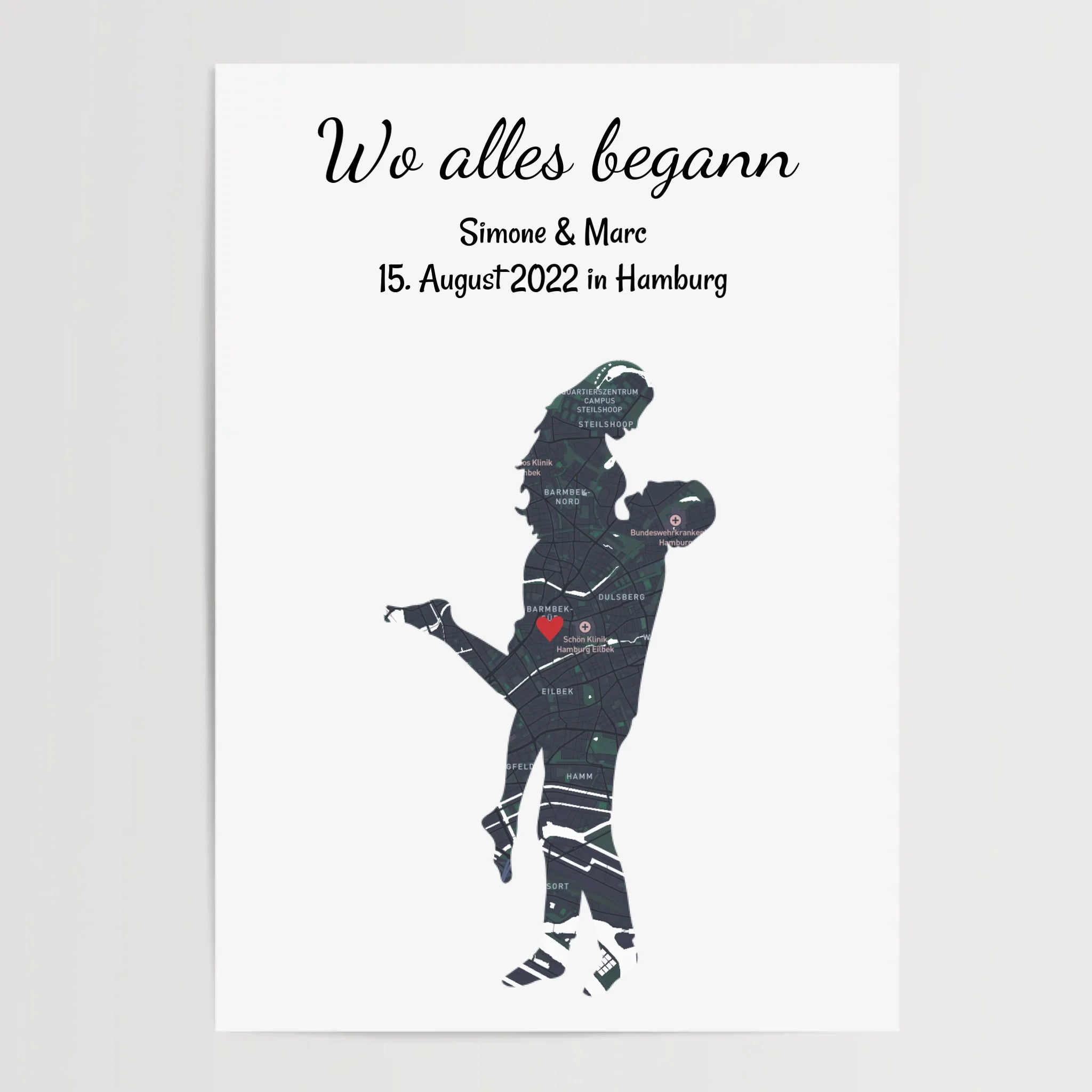 Jahrestag Straßenkarte Poster Geschenk Wo alles begann Koordinaten Bild personalisiert - Cantty