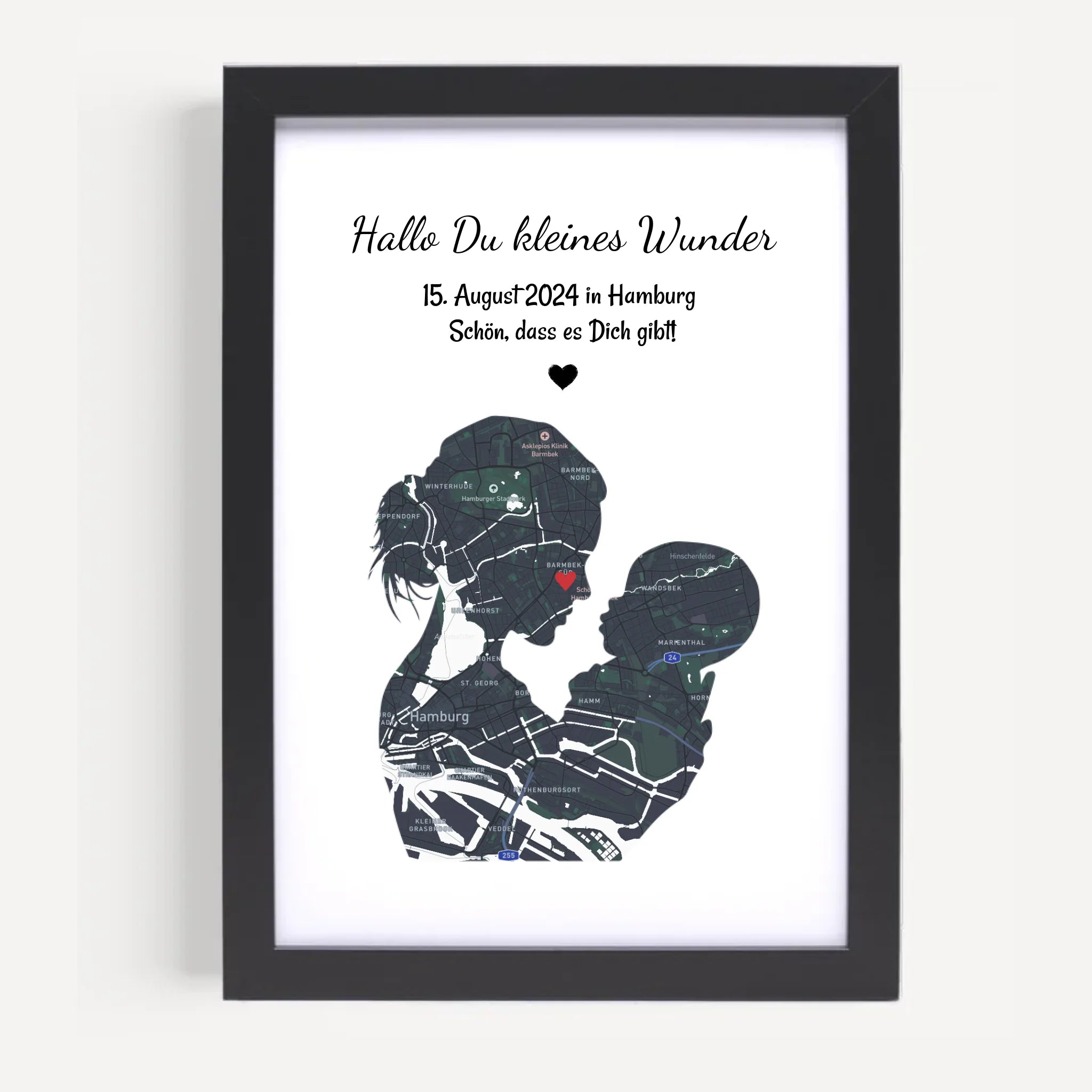 Geschenk zur Geburt Mutter und Baby Koordinaten Stadtkarte Poster personalisiert - Cantty