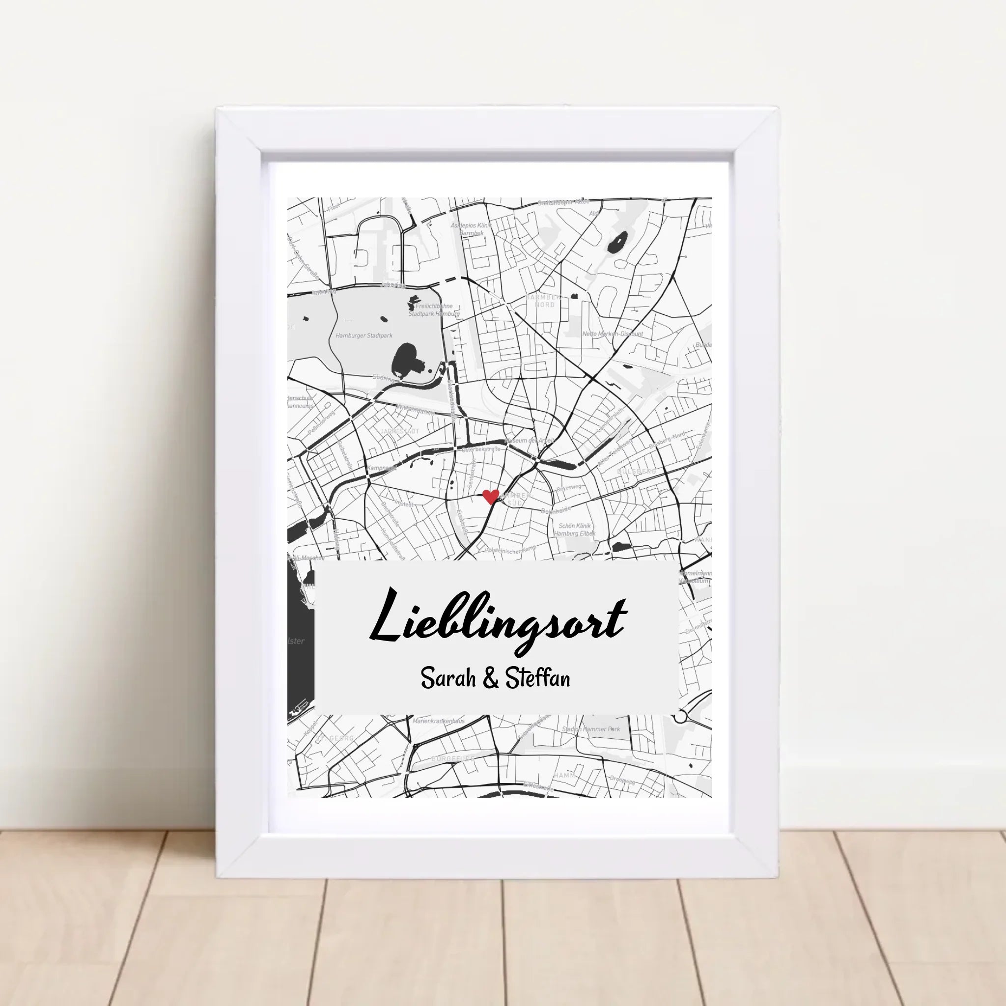 Lieblingsort Stadtkarte Koordinaten Poster Geschenk personalisiert - Cantty