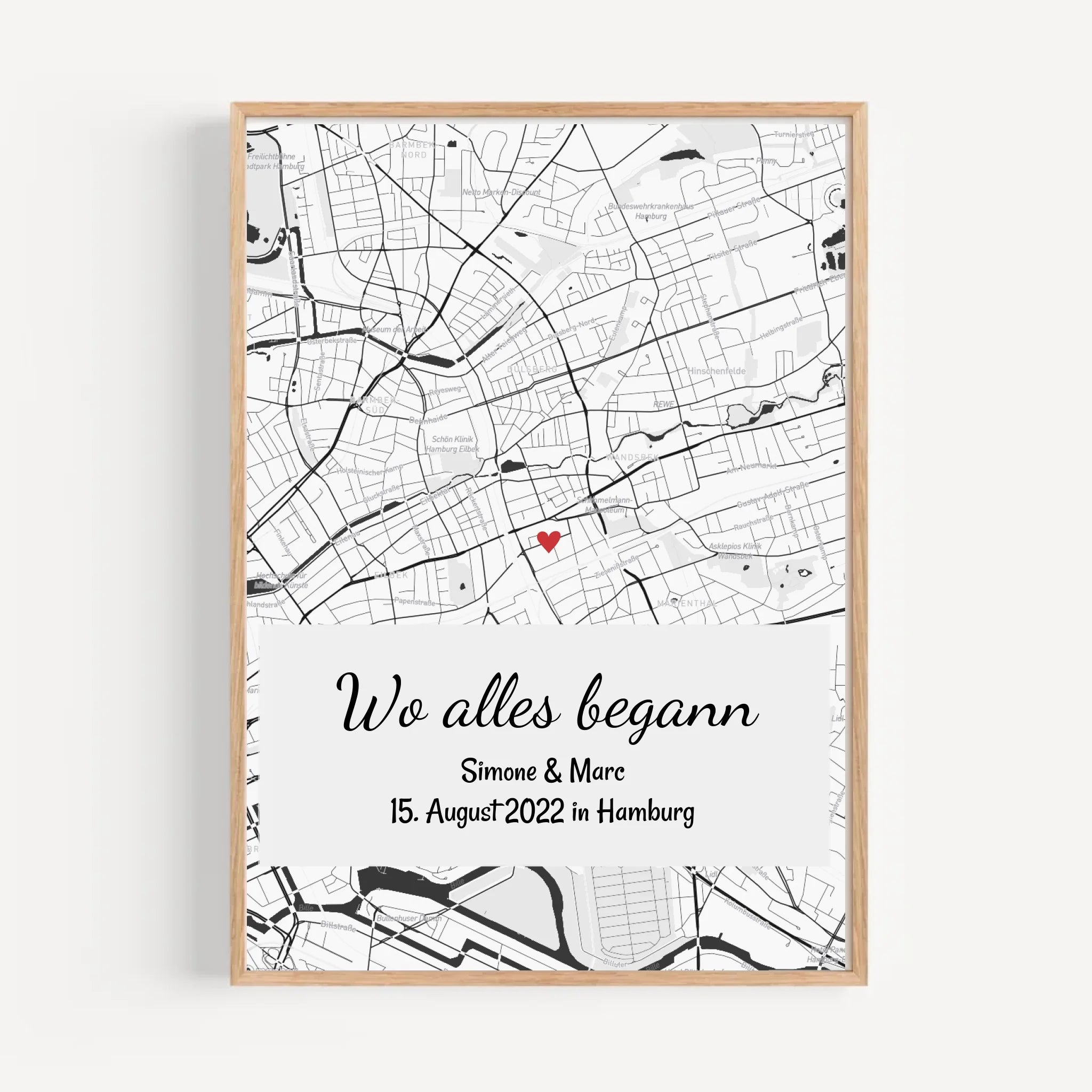 Jahrestag Geschenk für Sie und Ihn Wo alles begann Stadtkarte Koordinatenposter personalisiert - Cantty