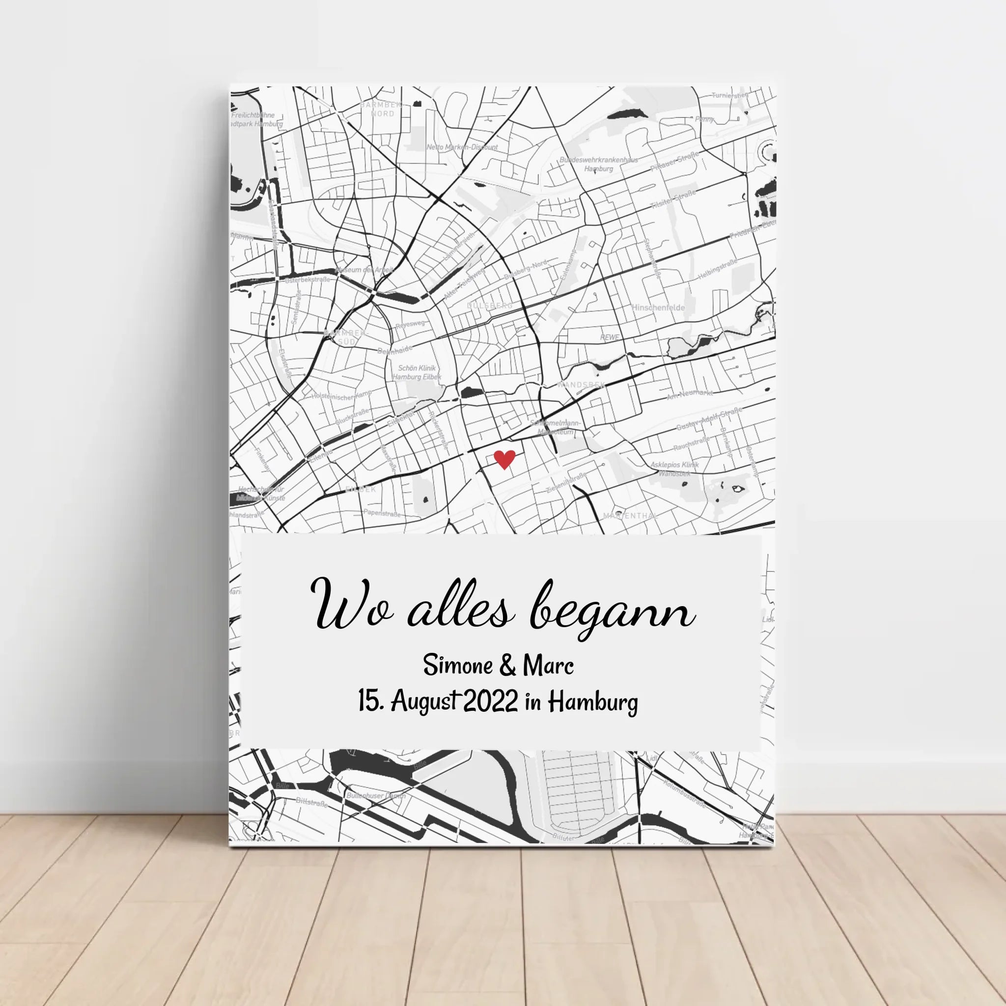 Jahrestag Geschenk für Sie und Ihn Wo alles begann Stadtkarte Koordinatenposter personalisiert - Cantty