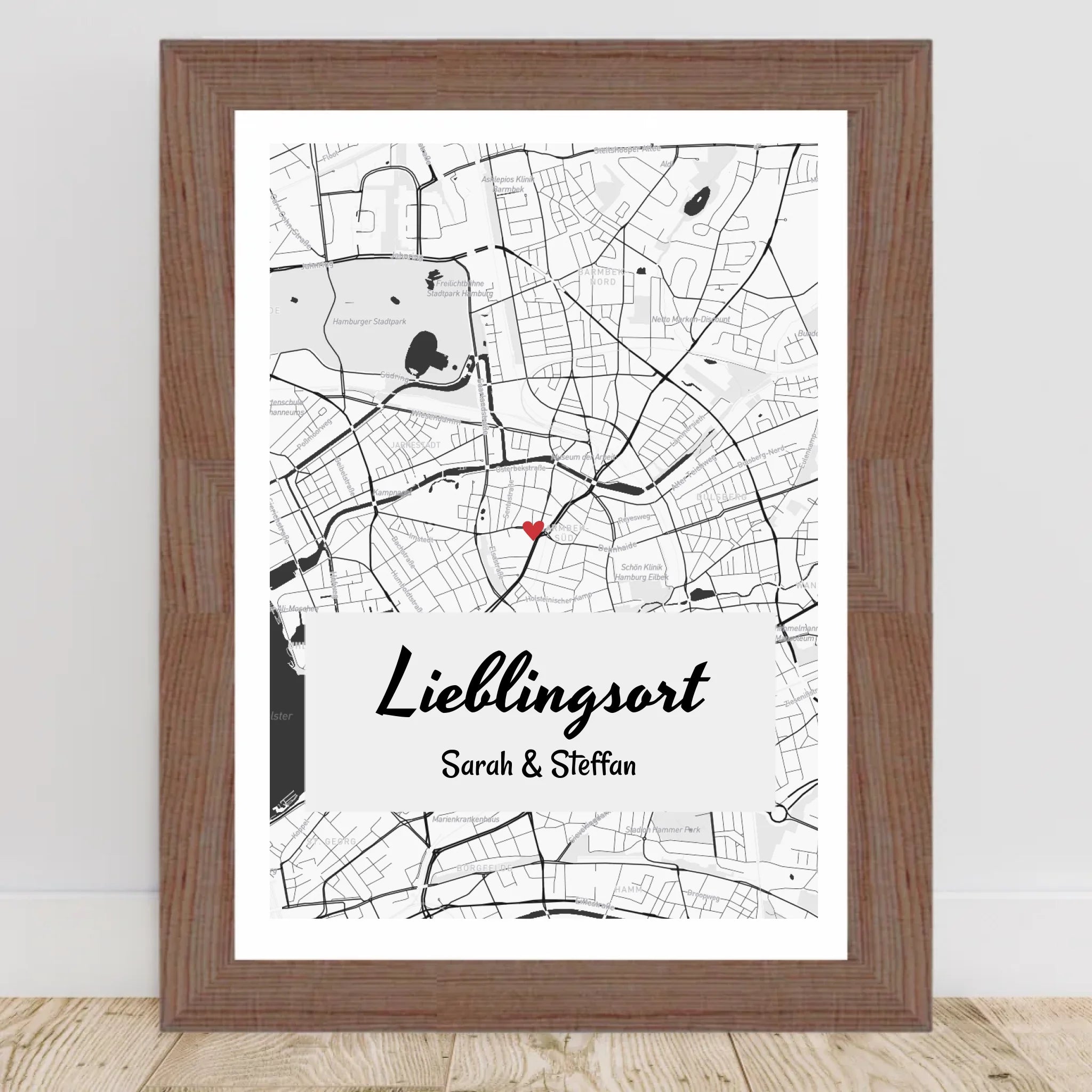 Lieblingsort Stadtkarte Koordinaten Poster Geschenk personalisiert - Cantty