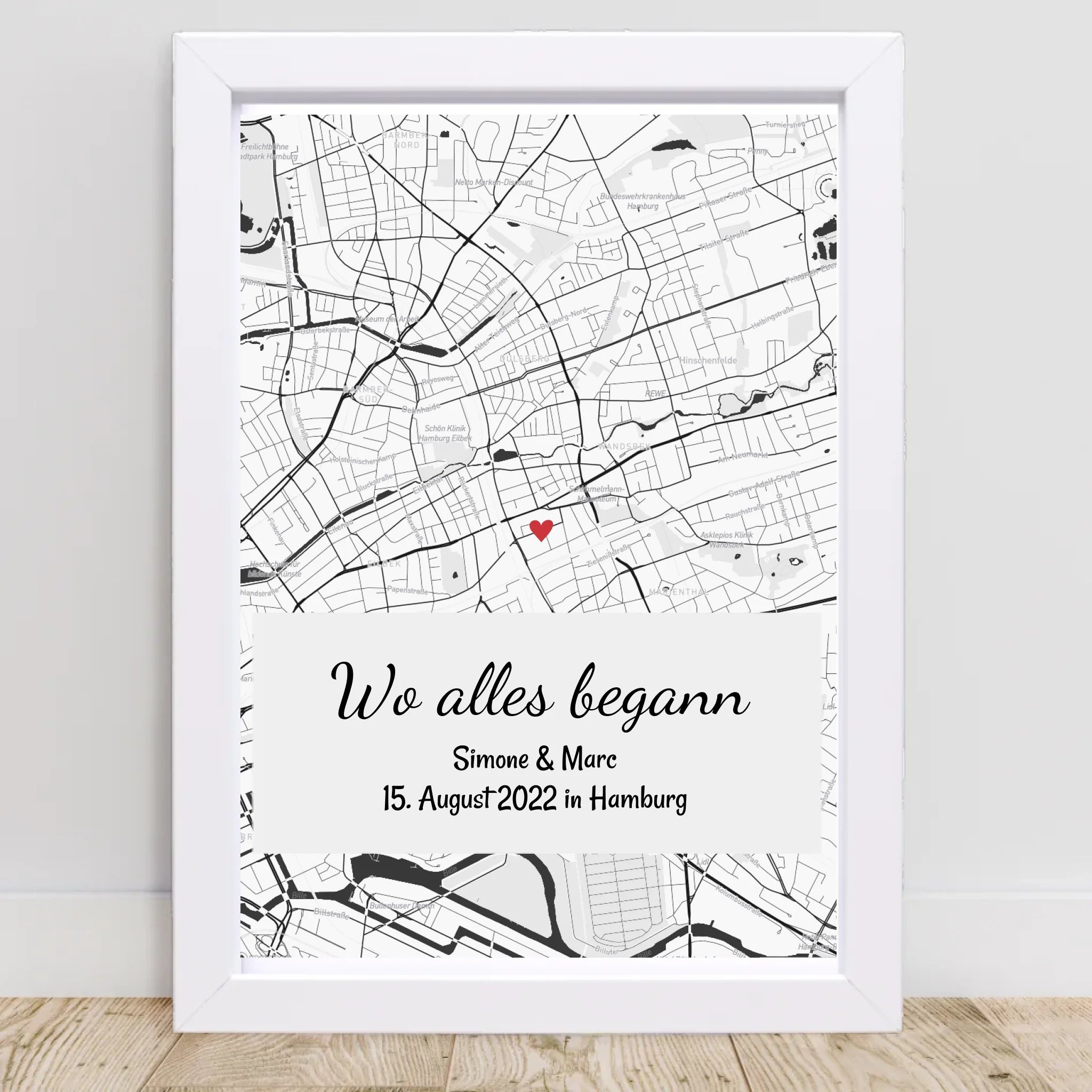 Jahrestag Geschenk für Sie und Ihn Wo alles begann Stadtkarte Koordinatenposter personalisiert - Cantty
