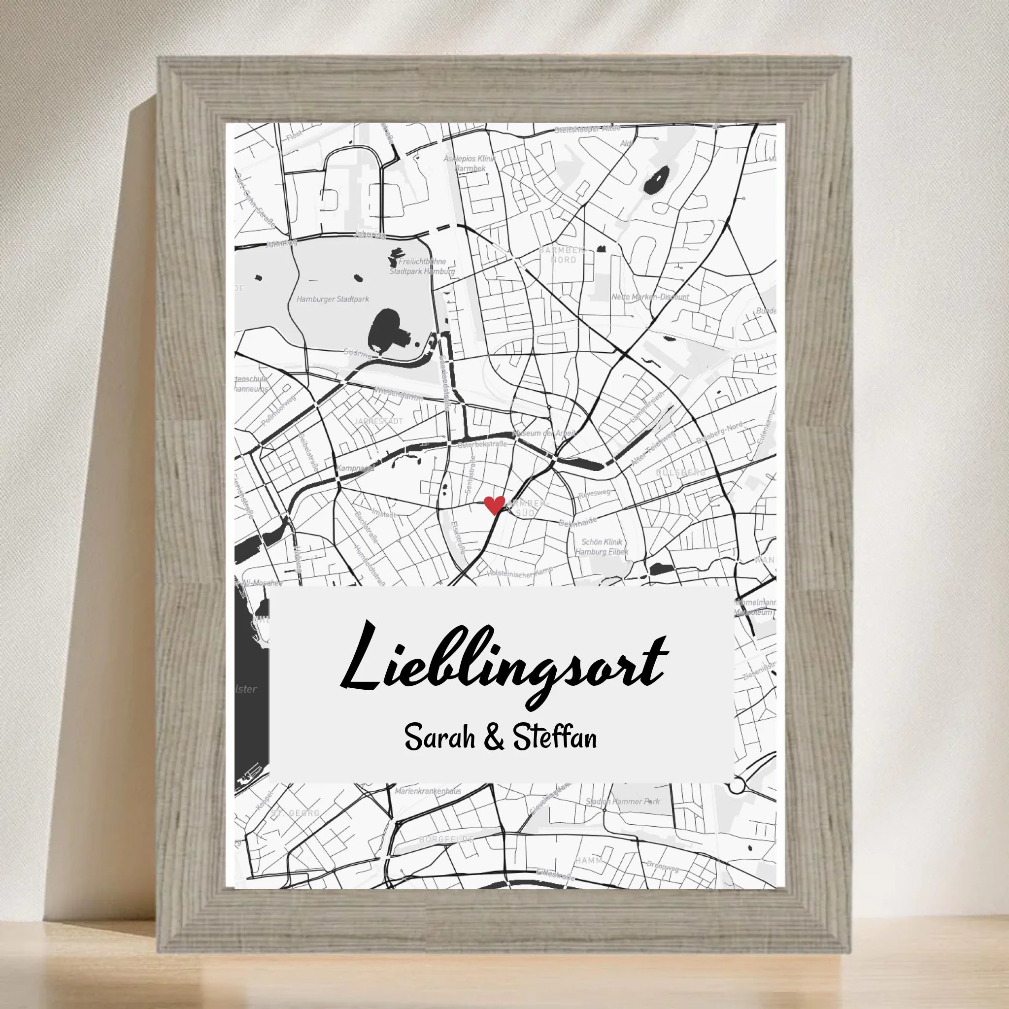 Lieblingsort Stadtkarte Koordinaten Poster Geschenk personalisiert - Cantty