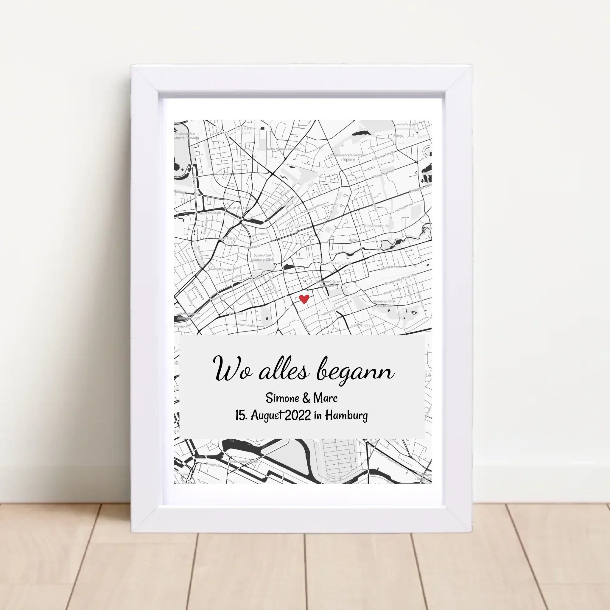 Jahrestag Geschenk für Sie und Ihn Wo alles begann Stadtkarte Koordinatenposter personalisiert - Cantty