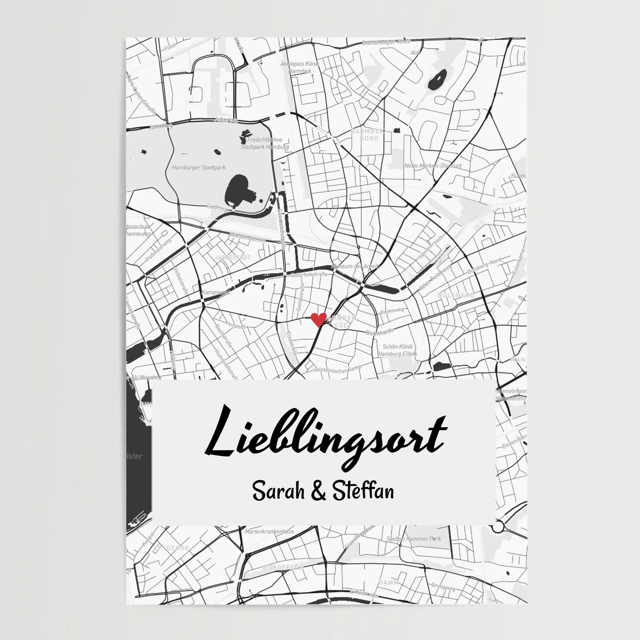 Lieblingsort Stadtkarte Koordinaten Poster Geschenk personalisiert - Cantty