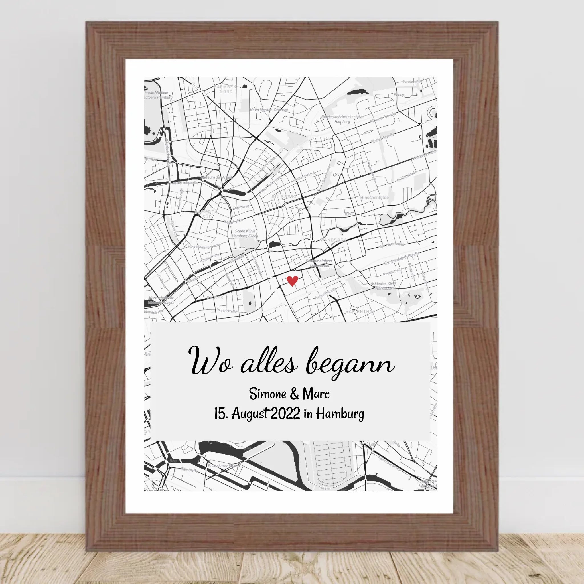 Jahrestag Geschenk für Sie und Ihn Wo alles begann Stadtkarte Koordinatenposter personalisiert - Cantty