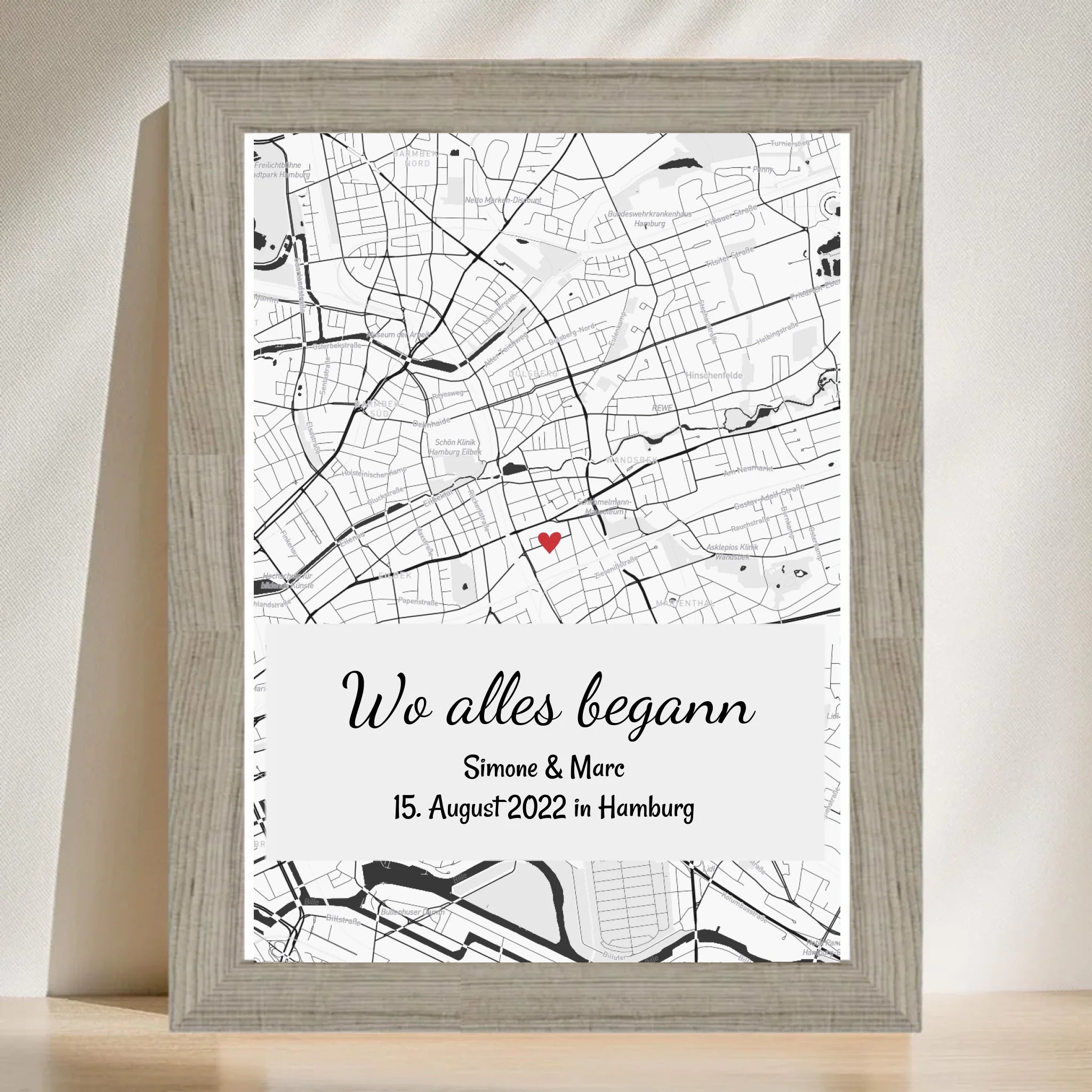 Jahrestag Geschenk für Sie und Ihn Wo alles begann Stadtkarte Koordinatenposter personalisiert - Cantty
