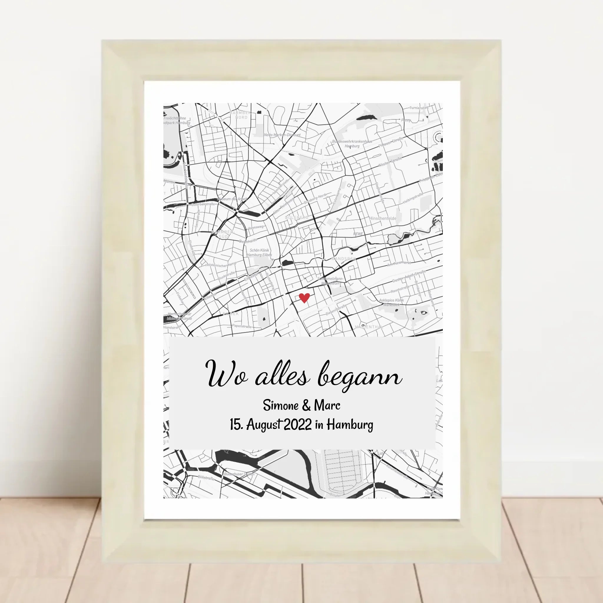 Jahrestag Geschenk für Sie und Ihn Wo alles begann Stadtkarte Koordinatenposter personalisiert - Cantty