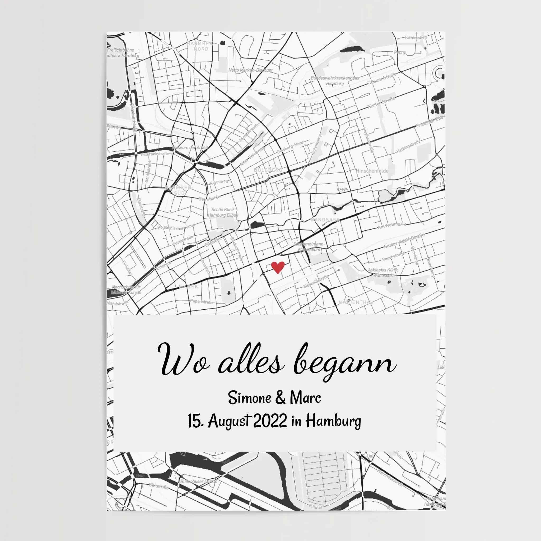 Jahrestag Geschenk für Sie und Ihn Wo alles begann Stadtkarte Koordinatenposter personalisiert - Cantty