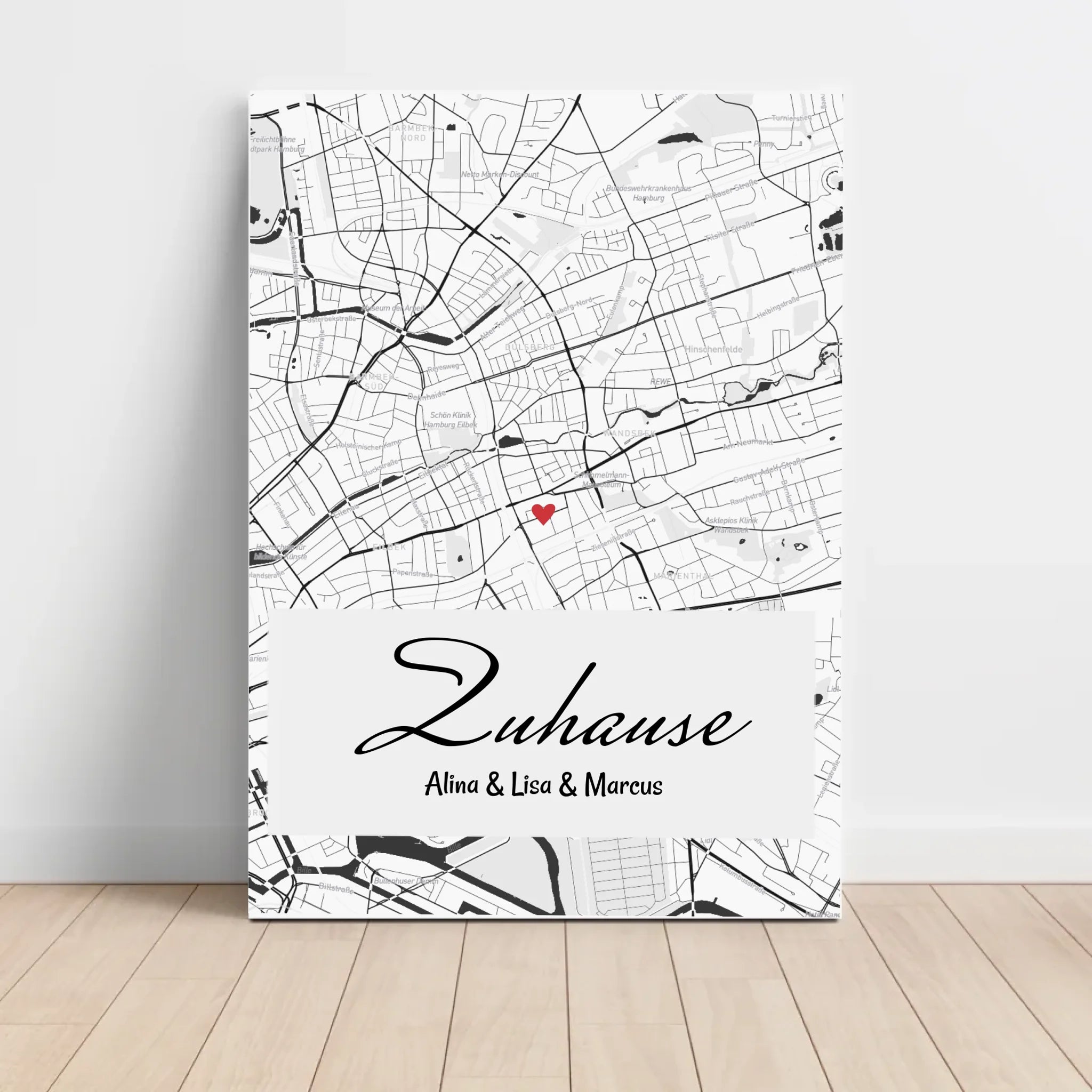 Koordinatenposter Geschenk zum Einzug - Gastgeschenk Wohnungseinwweihung Stadtkarte personalisiert - Cantty