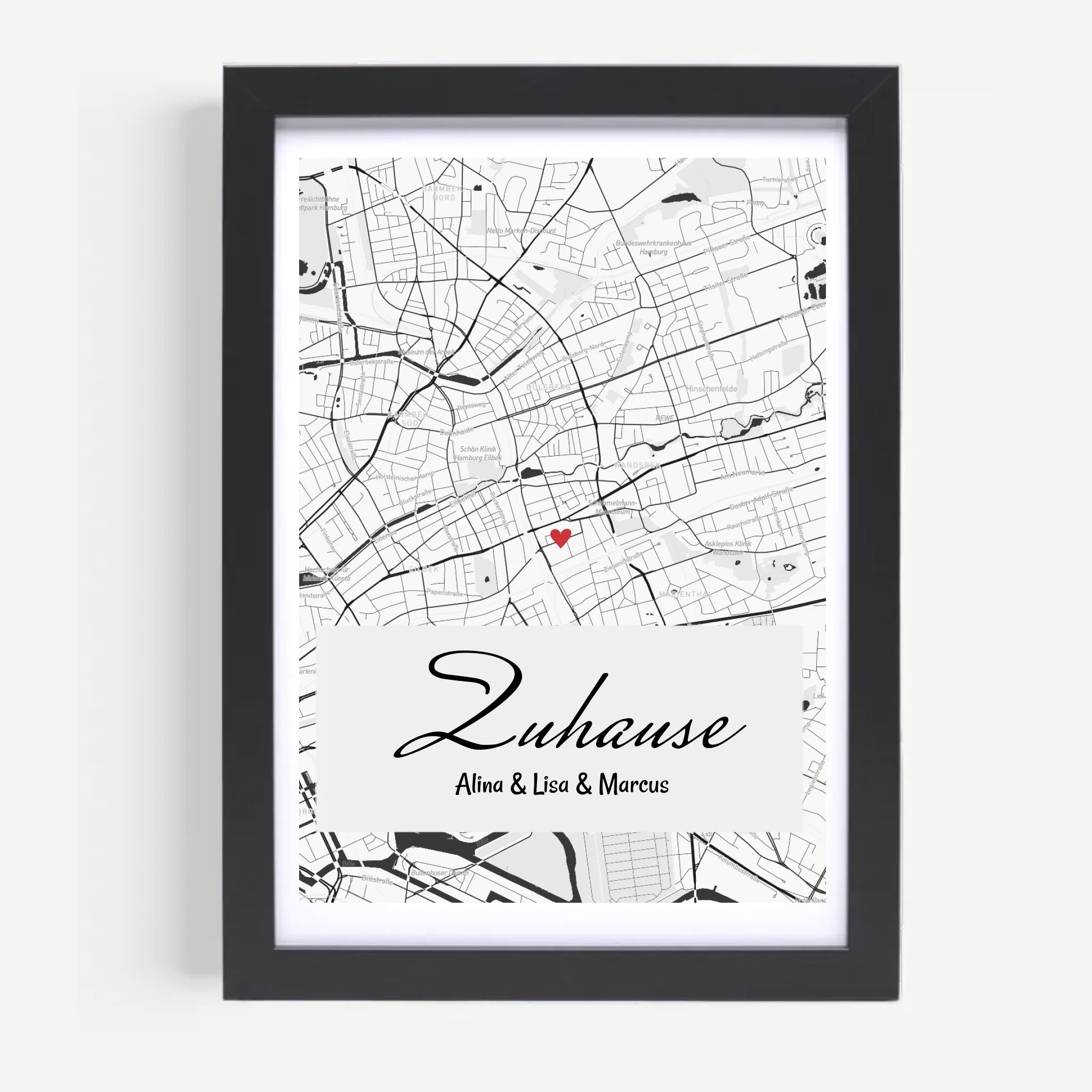 Koordinatenposter Geschenk zum Einzug - Gastgeschenk Wohnungseinwweihung Stadtkarte personalisiert - Cantty