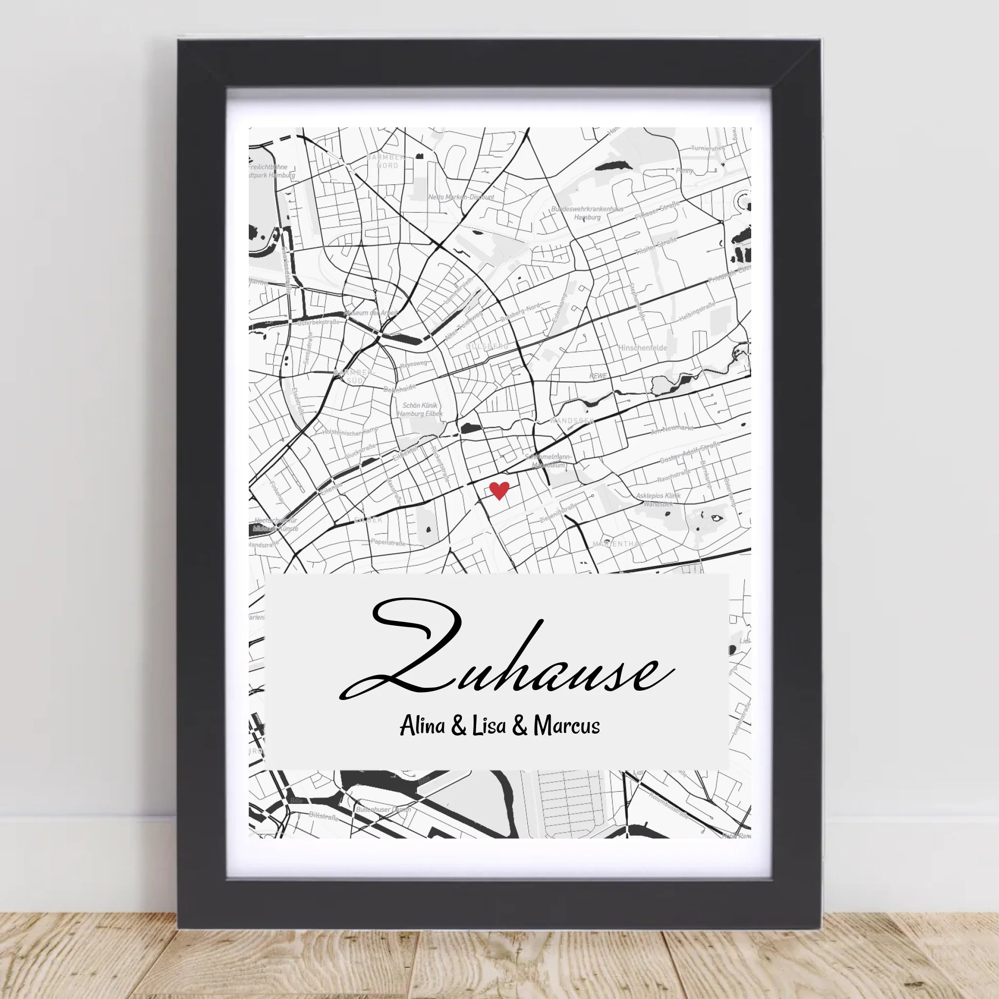 Koordinatenposter Geschenk zum Einzug - Gastgeschenk Wohnungseinwweihung Stadtkarte personalisiert - Cantty