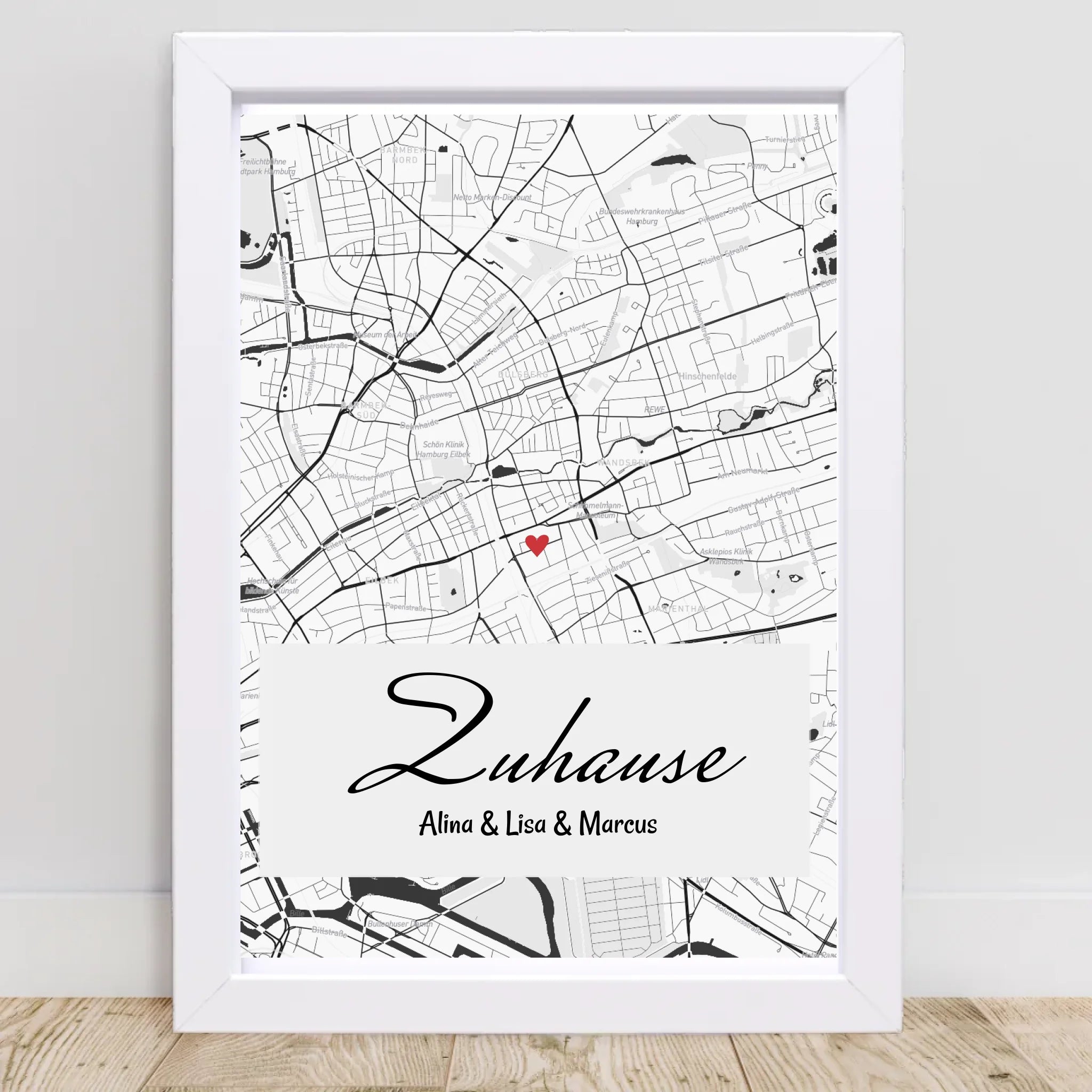 Koordinatenposter Geschenk zum Einzug - Gastgeschenk Wohnungseinwweihung Stadtkarte personalisiert - Cantty