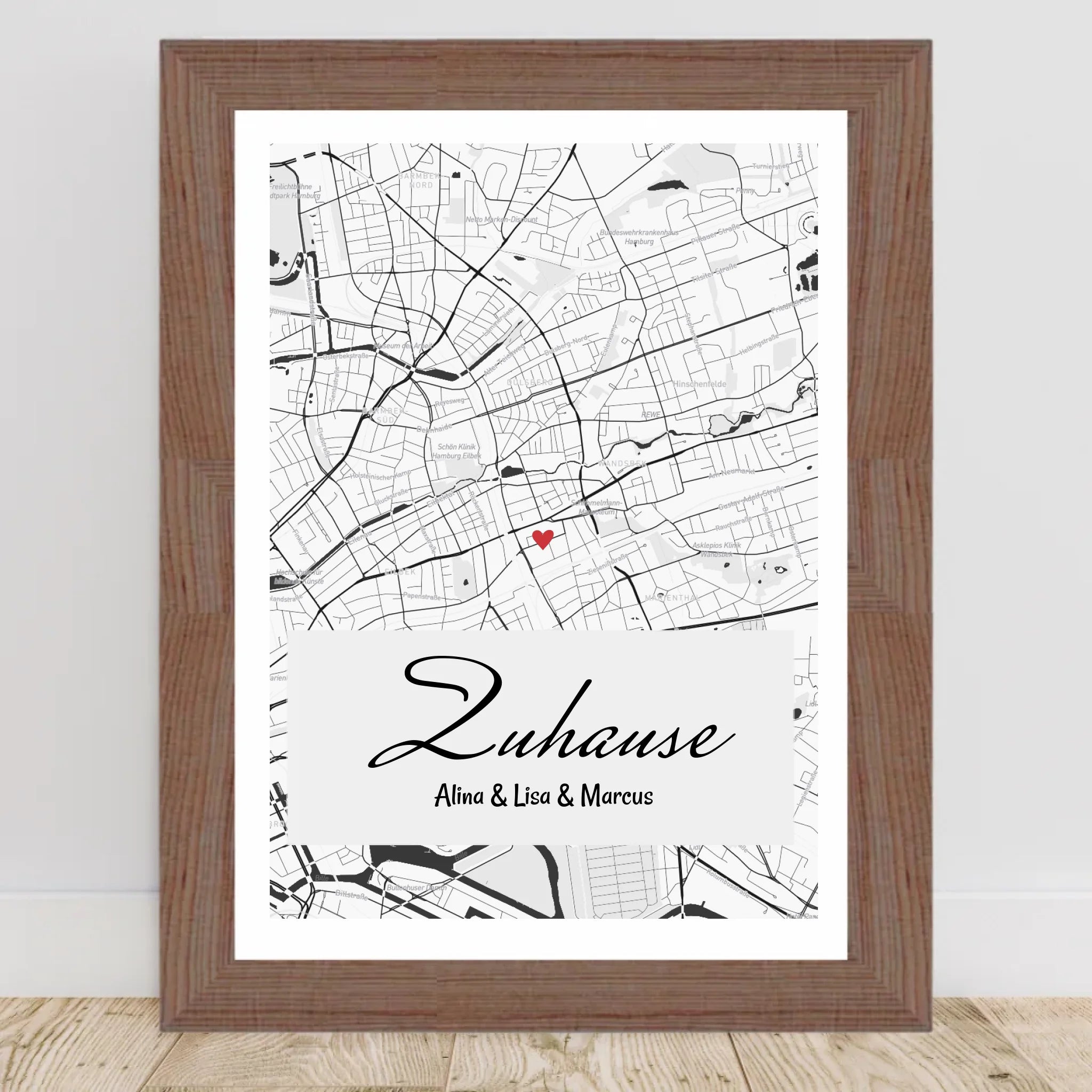 Koordinatenposter Geschenk zum Einzug - Gastgeschenk Wohnungseinwweihung Stadtkarte personalisiert - Cantty