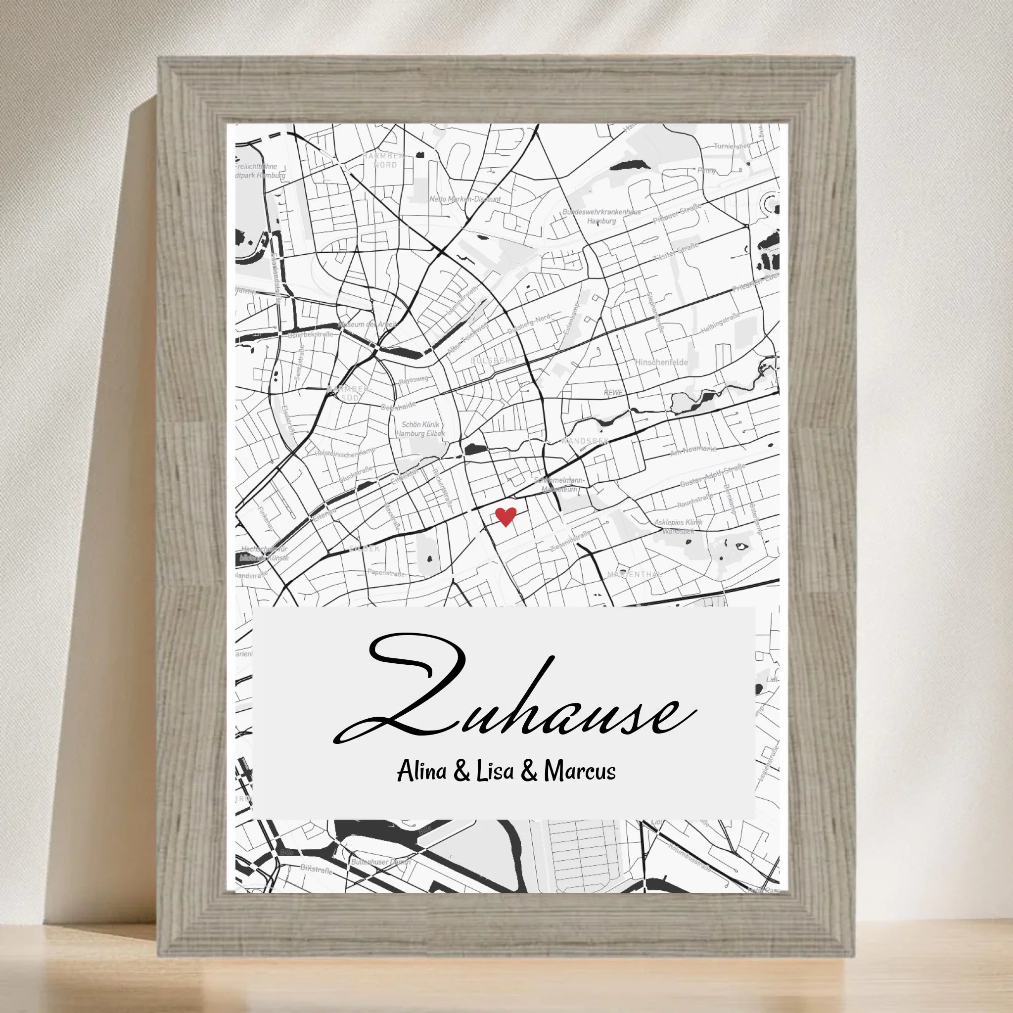 Koordinatenposter Geschenk zum Einzug - Gastgeschenk Wohnungseinwweihung Stadtkarte personalisiert - Cantty