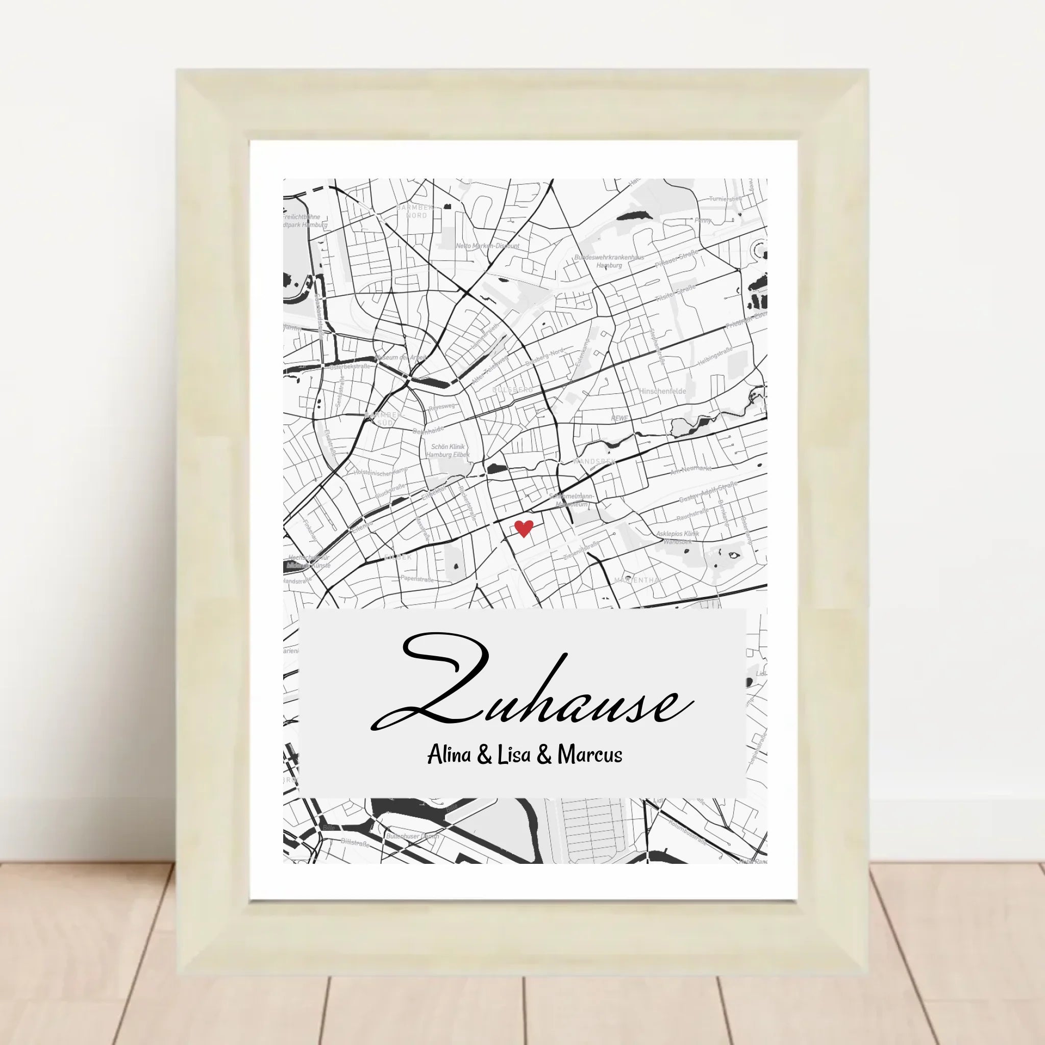 Koordinatenposter Geschenk zum Einzug - Gastgeschenk Wohnungseinwweihung Stadtkarte personalisiert - Cantty