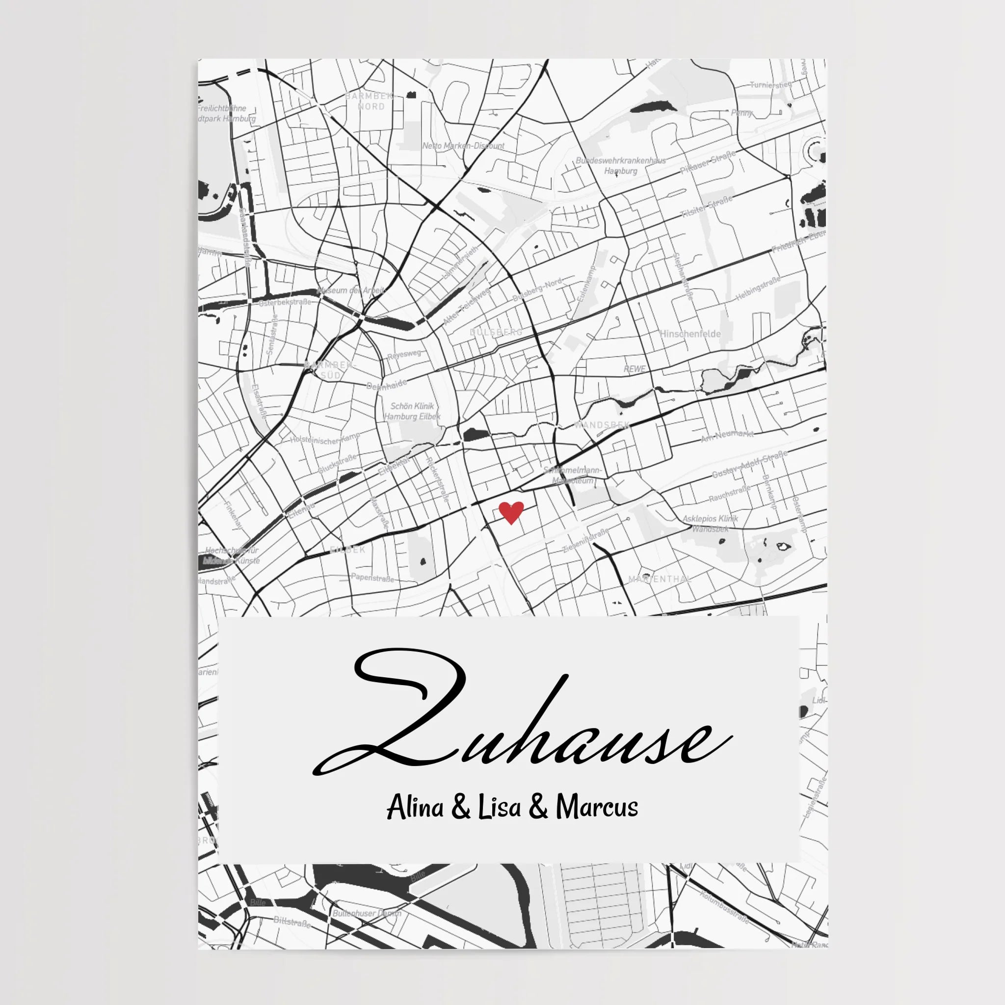 Koordinatenposter Geschenk zum Einzug - Gastgeschenk Wohnungseinwweihung Stadtkarte personalisiert - Cantty