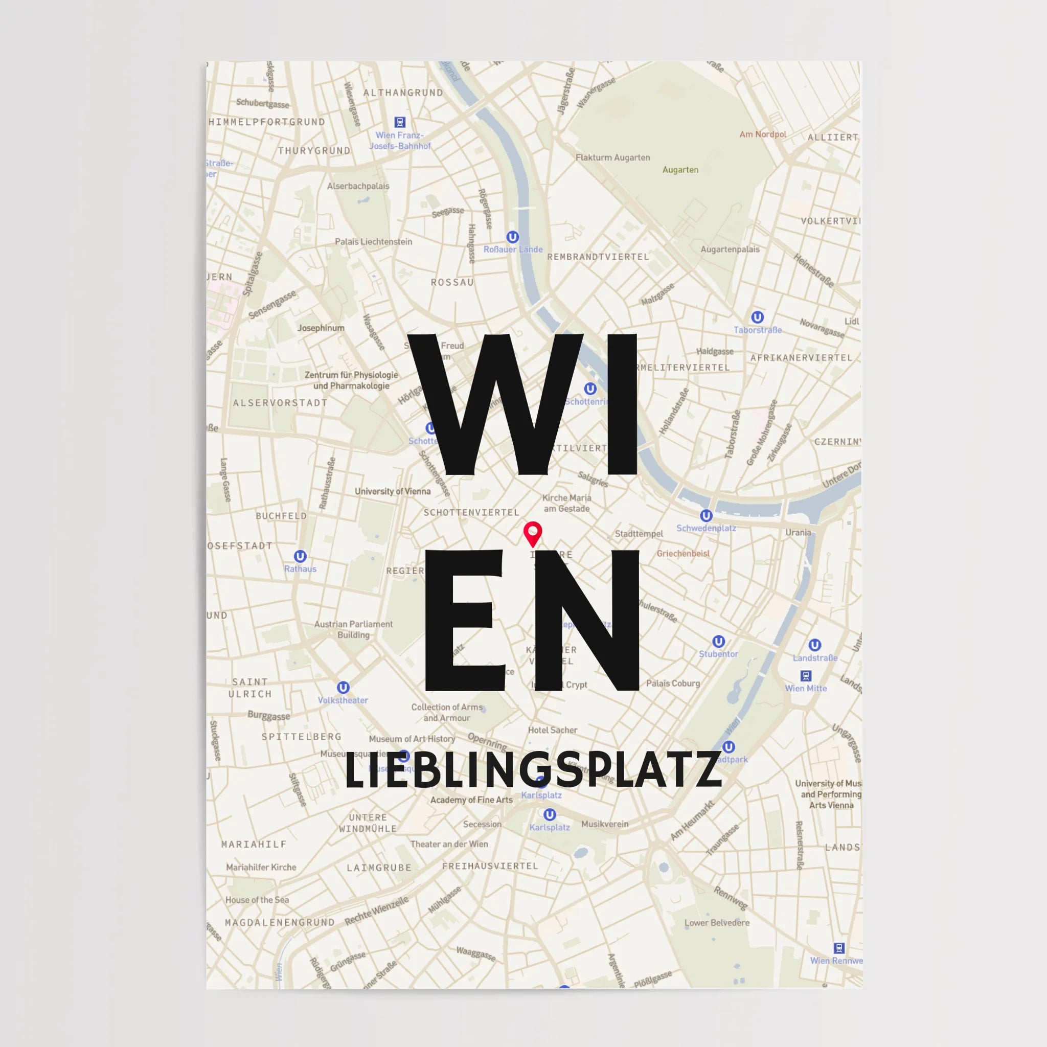 Personalisiertes Lieblingsplatz Stadtkarte Poster - Cantty