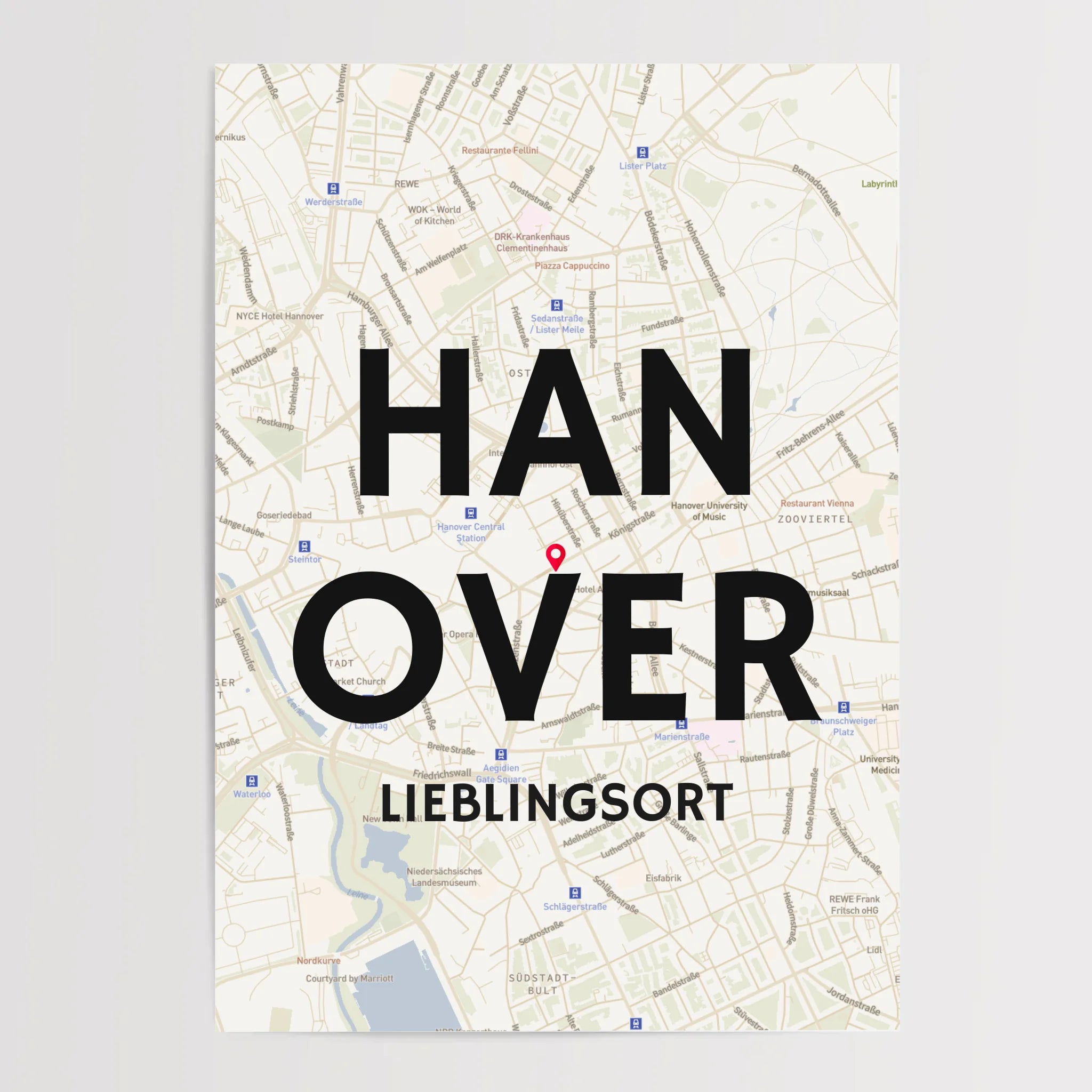 Lieblingsort Stadtkarte Poster mit Koordinaten personalisiert - Cantty