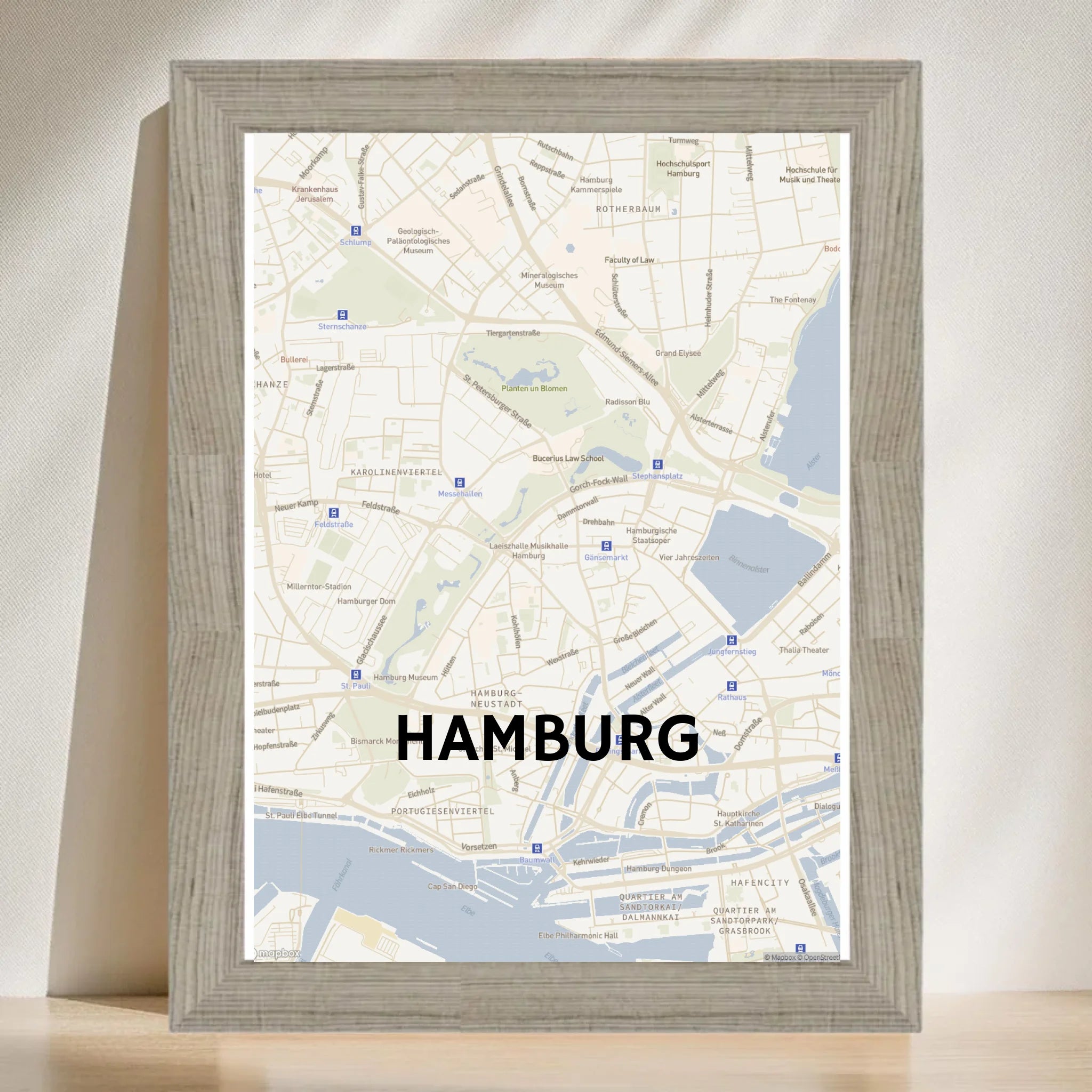 Stadt Stadtkarte mit Koordinaten Poster personalisiert - Cantty