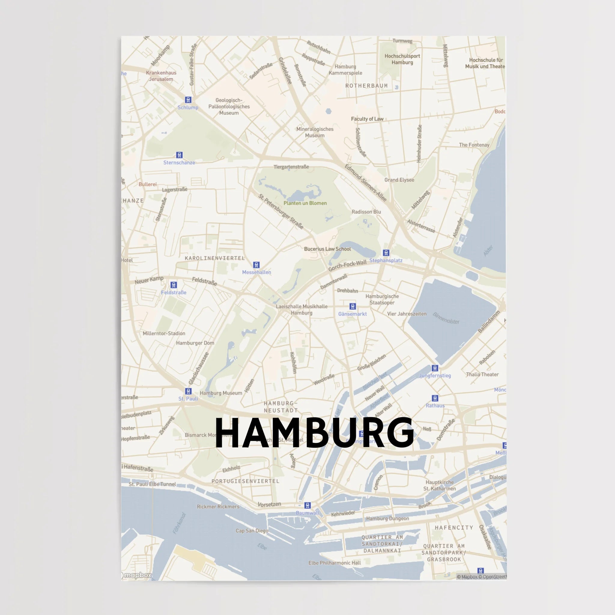 Stadt Stadtkarte mit Koordinaten Poster personalisiert - Cantty