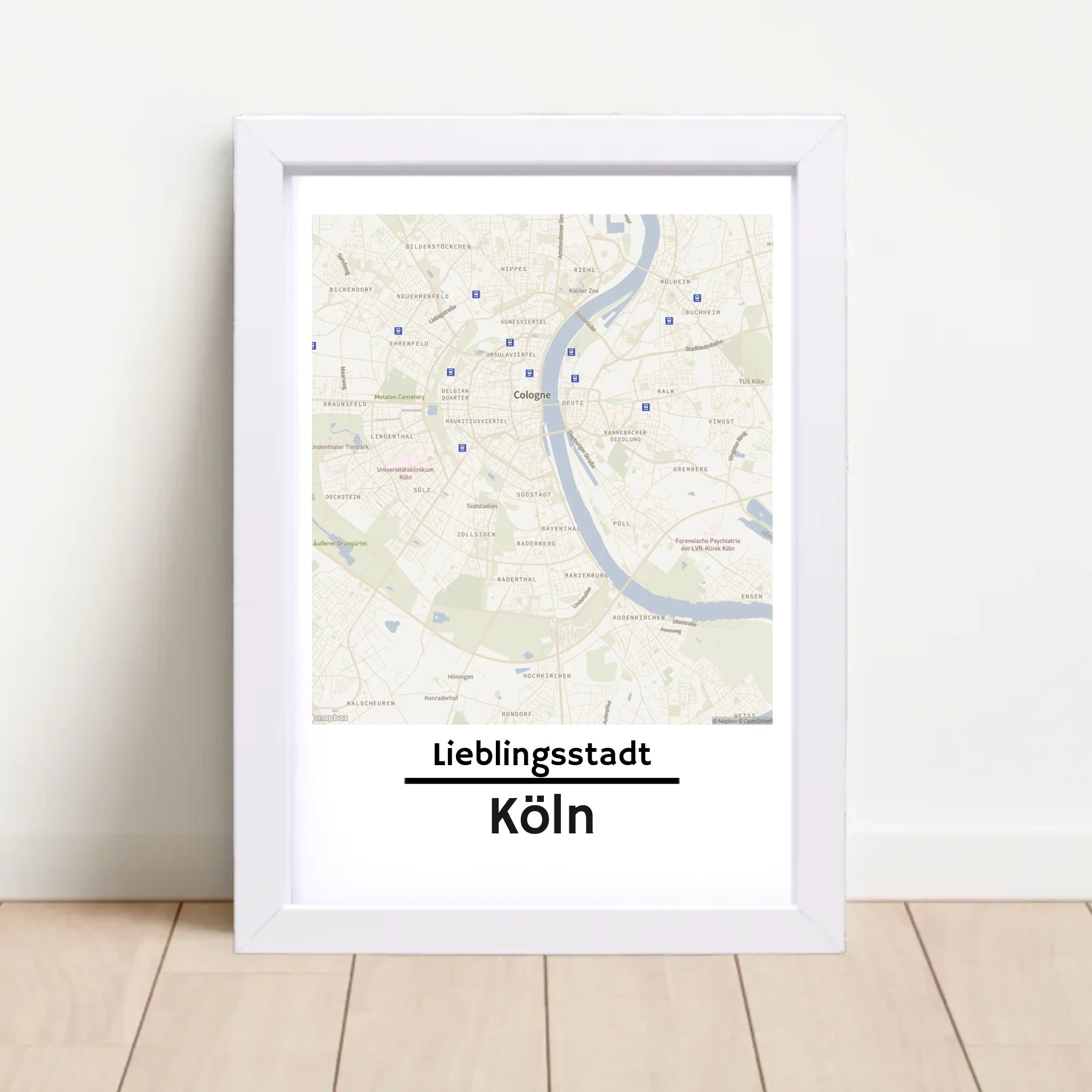 Köln KartenposterStadtkarte mit Koordinaten Lieblinsstadt Heimat personalisiert - Cantty