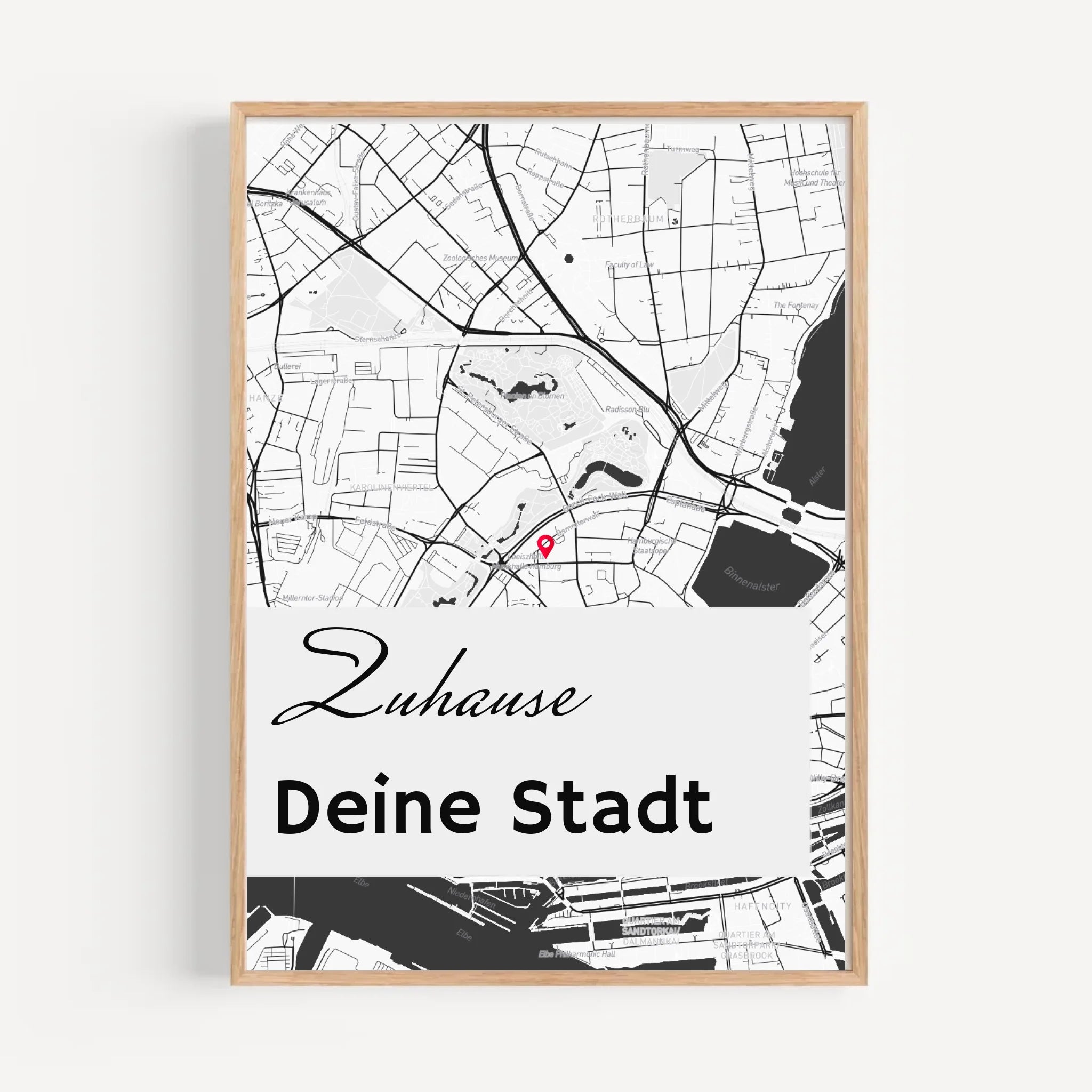 Personalisiertes Kartenposter Stadtkarte Koordinaten Map deiner Stadt - Cantty