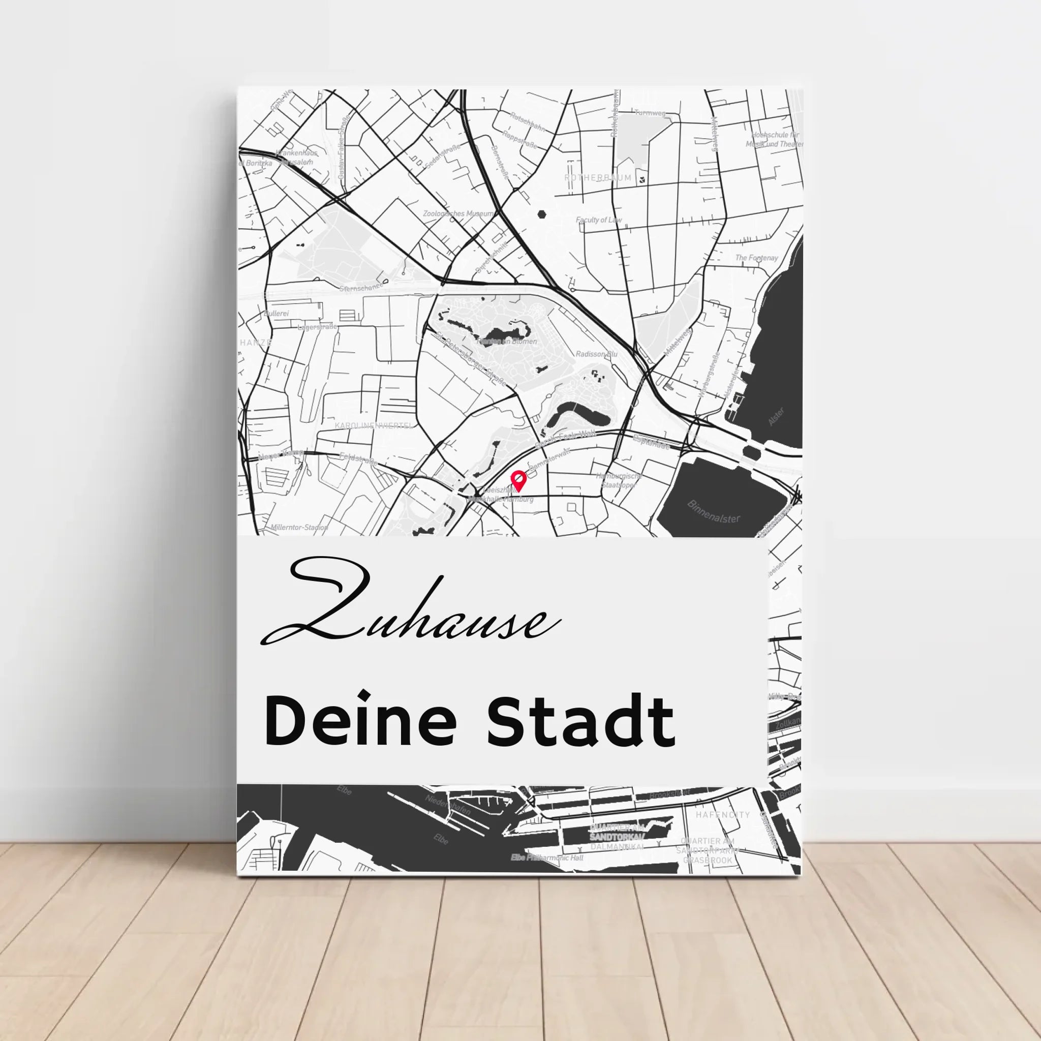 Personalisiertes Kartenposter Stadtkarte Koordinaten Map deiner Stadt - Cantty