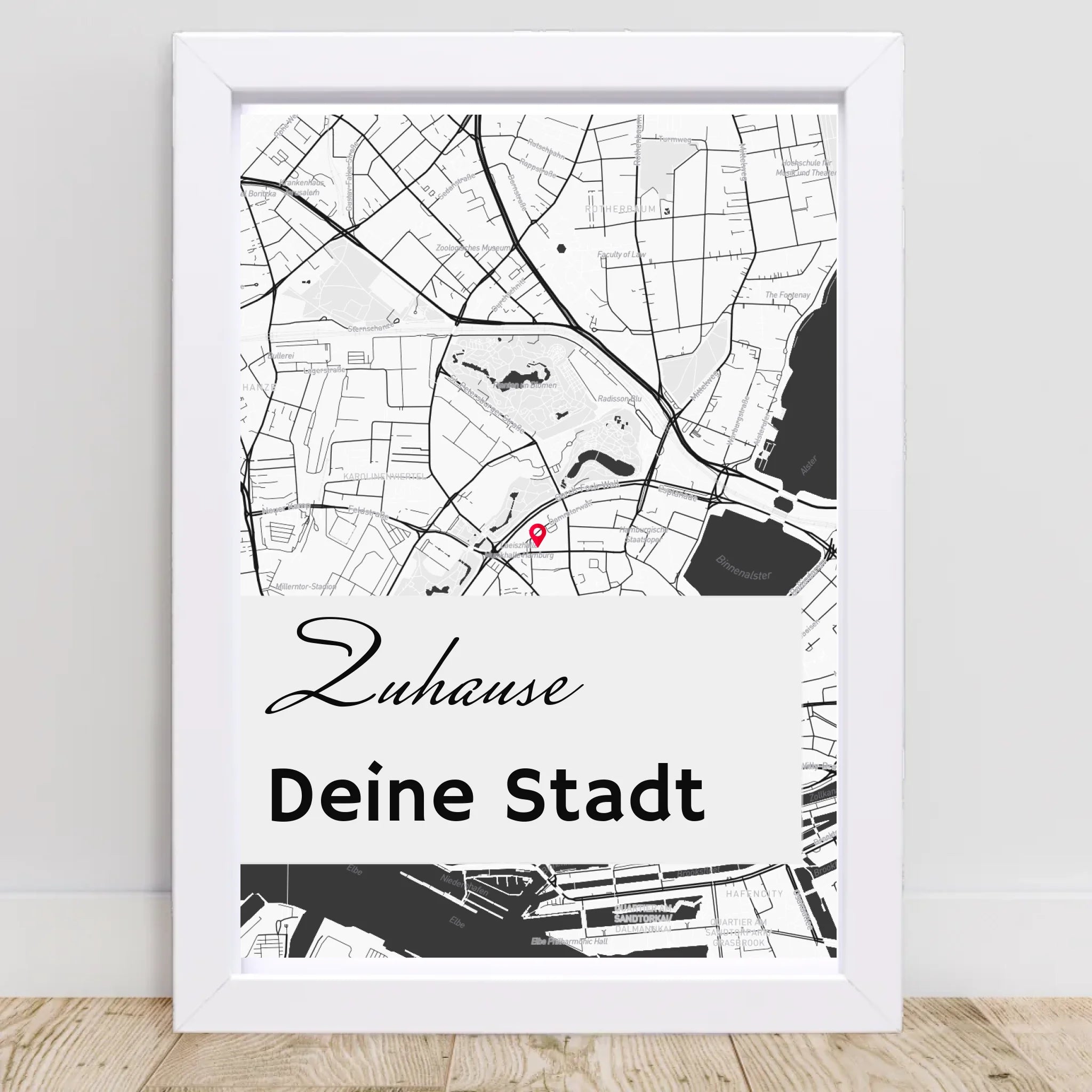 Personalisiertes Kartenposter Stadtkarte Koordinaten Map deiner Stadt - Cantty